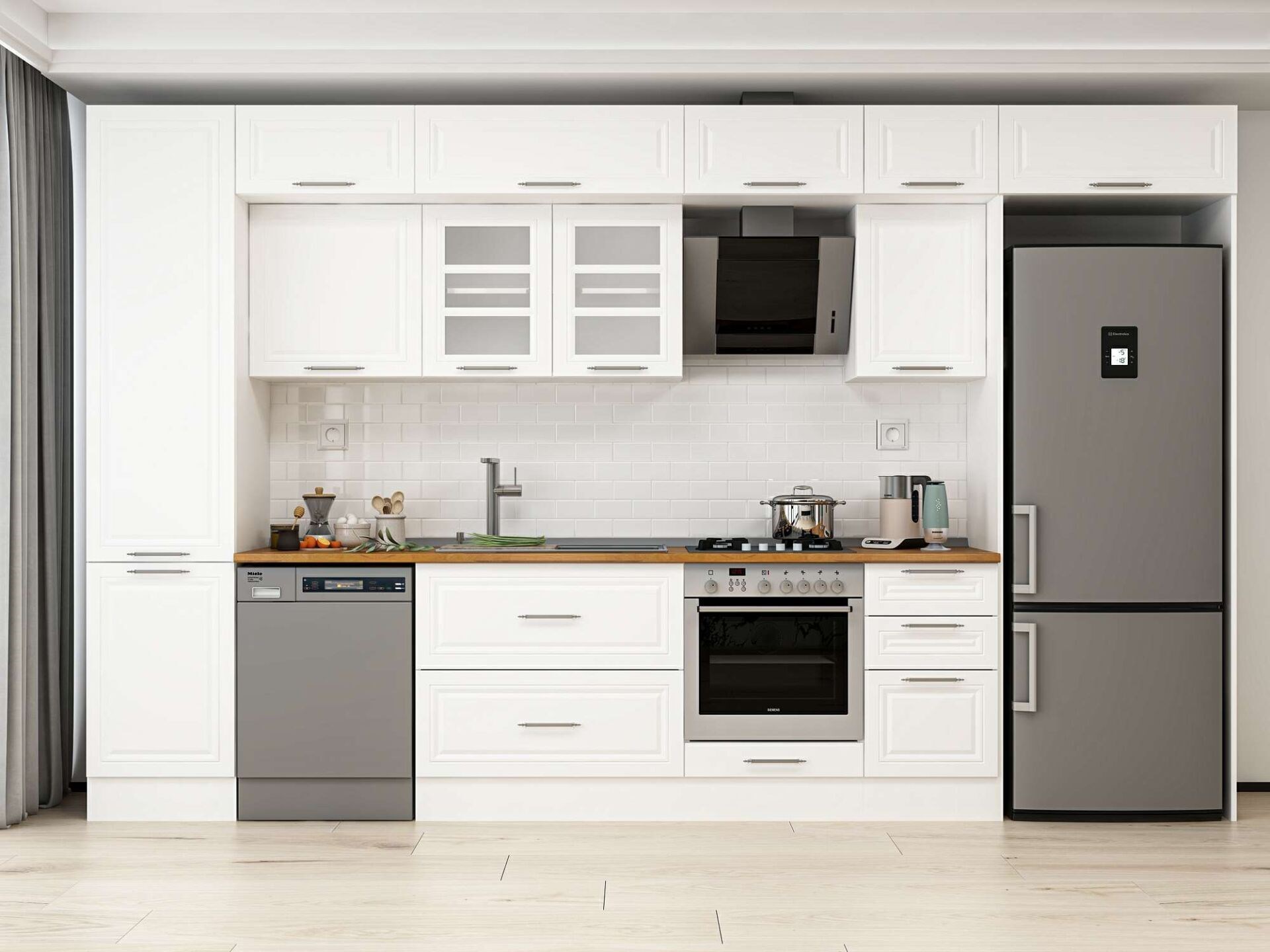 Alvinka 385X240 Cm Klasik Mebran Mutfak Dolabı Mbb-E90B50S45-3