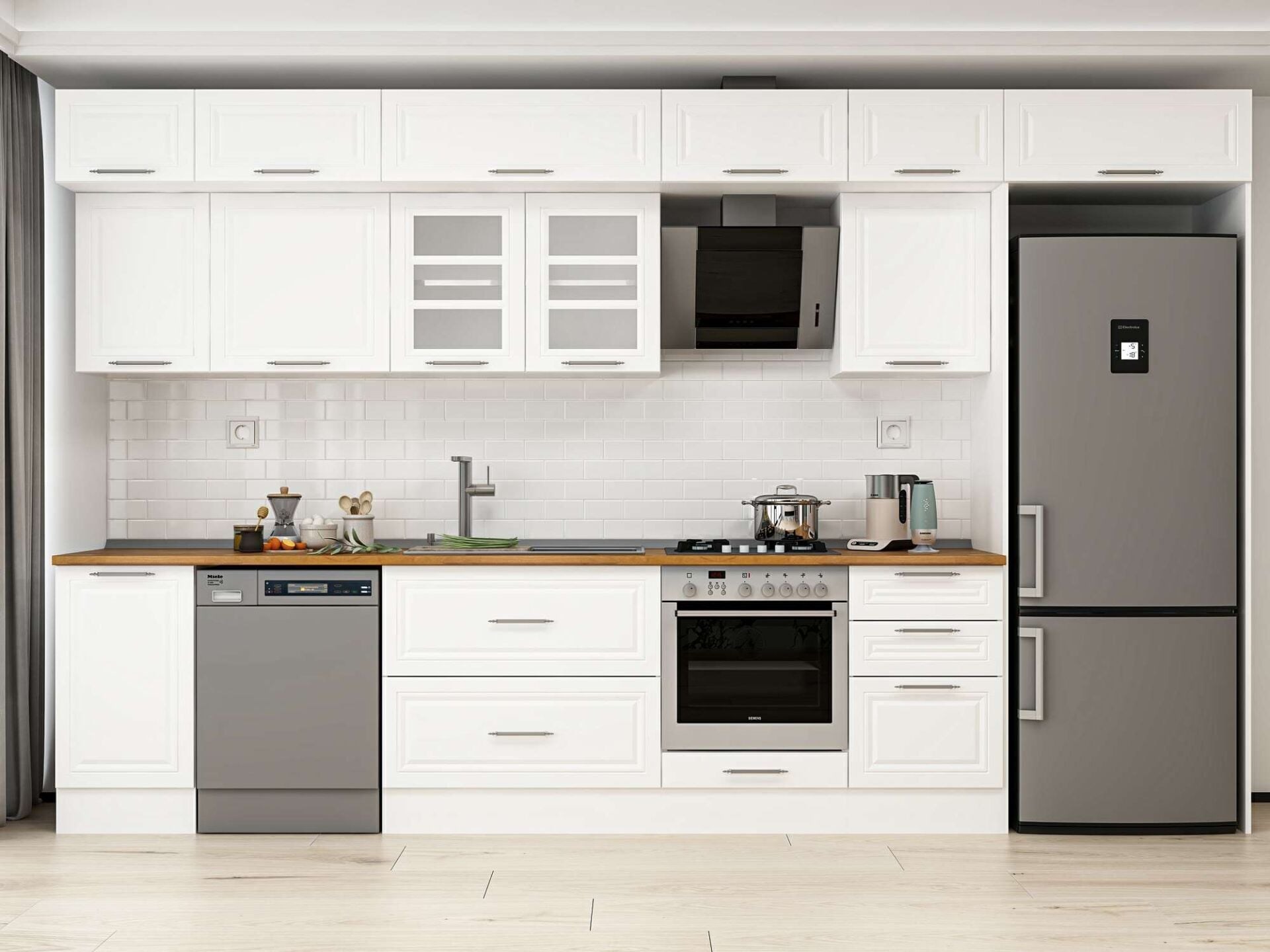 Alvinka 385X240 Cm Klasik Mebran Mutfak Dolabı Mb-E90S45S50-3