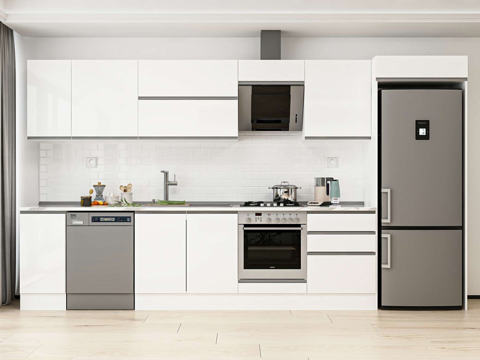 Alvinka 390X222 Cm High Gloss Mutfak Dolabı Mb-E90S40S60-2