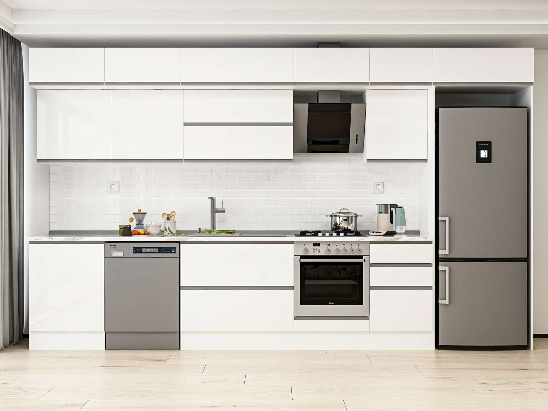 Alvinka 390X240 Cm High Gloss Mutfak Dolabı Mb-E80S60S50-2