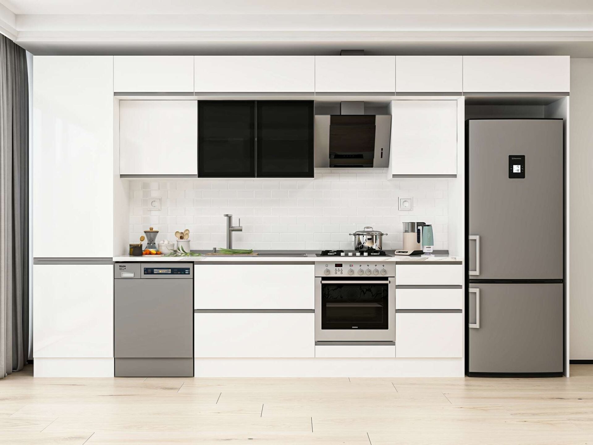 Alvinka 390X240 Cm High Gloss Mutfak Dolabı Mbb-E80B60S50-3