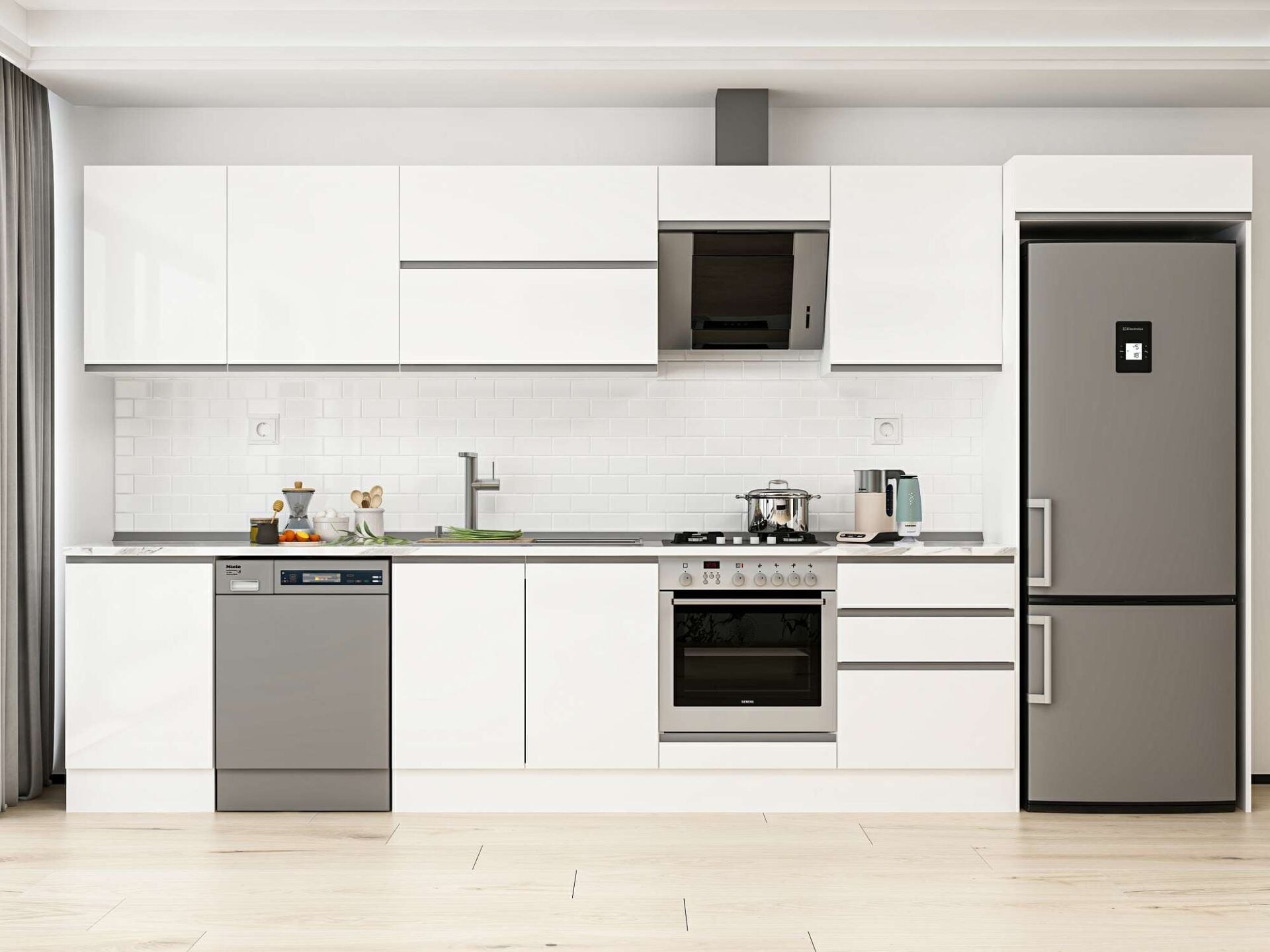 Alvinka 400X222 Cm High Gloss Mutfak Dolabı Mb-E90S50S60-2