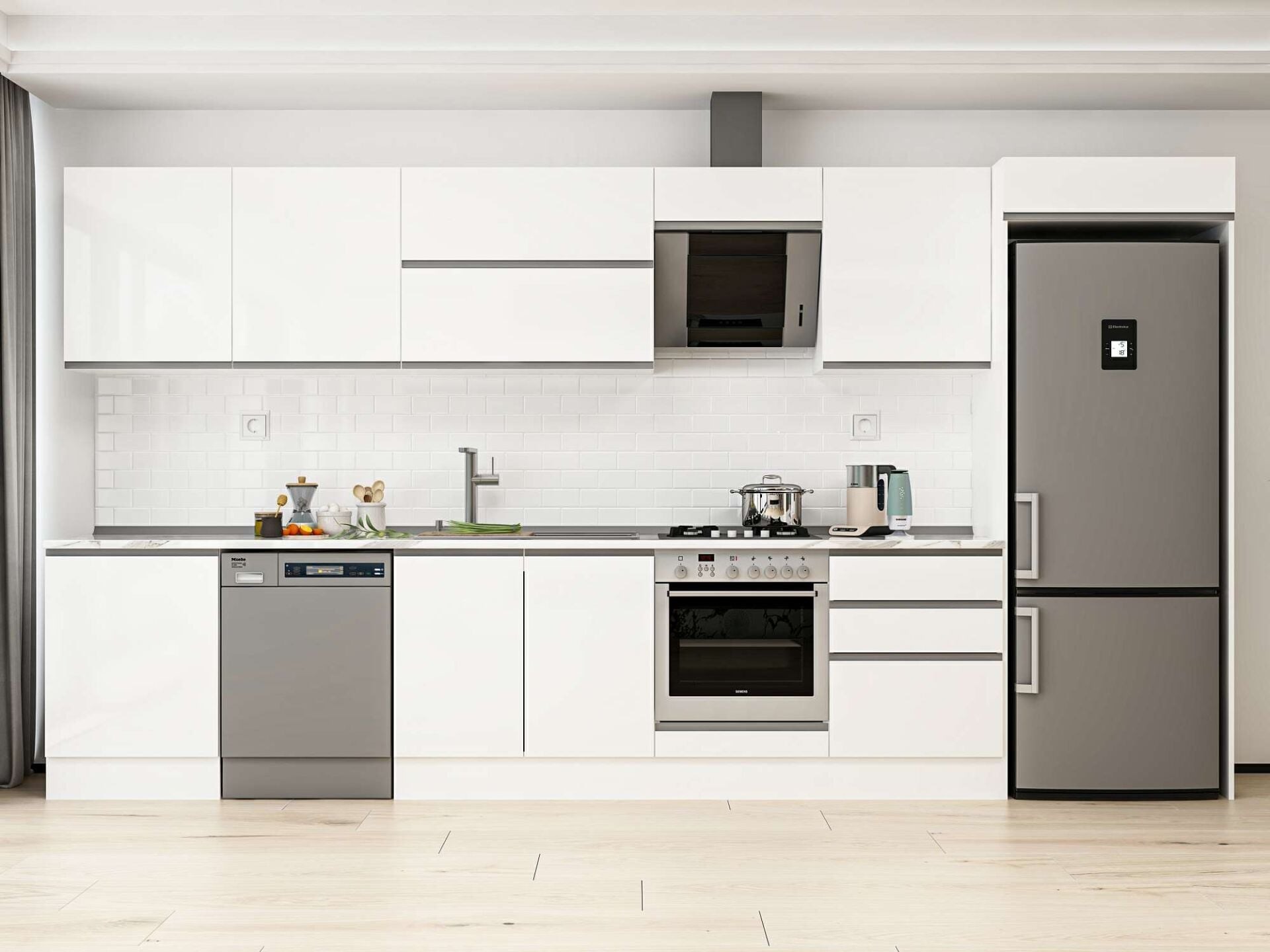 Alvinka 400X222 Cm High Gloss Mutfak Dolabı Mb-E80S60S60-2