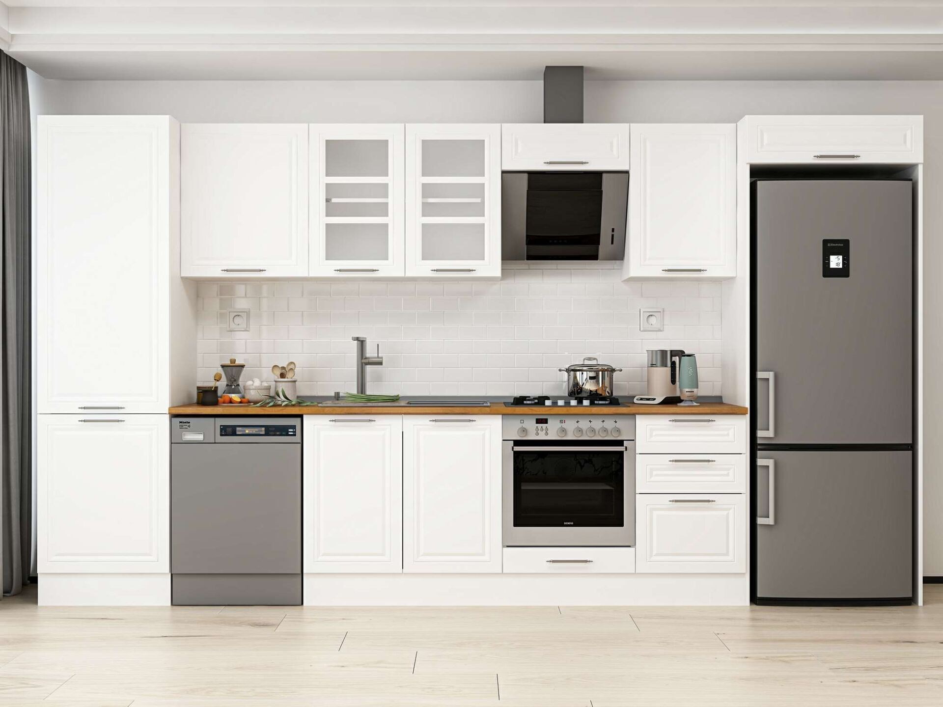 Alvinka 400X222 Cm Klasik Mebran Mutfak Dolabı Mbb-E90B60S50-3