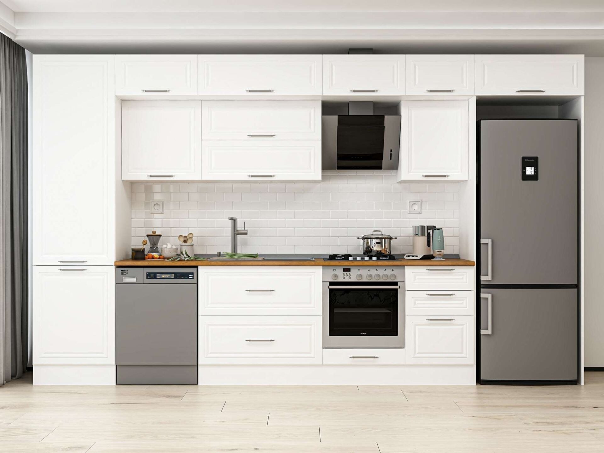 Alvinka 400X240 Cm Klasik Mebran Mutfak Dolabı Mbb-E90B60S50-2