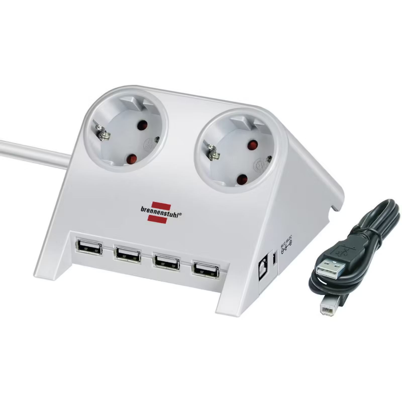 Brennenstuhl 4 X Usb2.0 2.100 Amper 2 Soketli Masaüstü Priz Uzatma Kablosu Beyaz