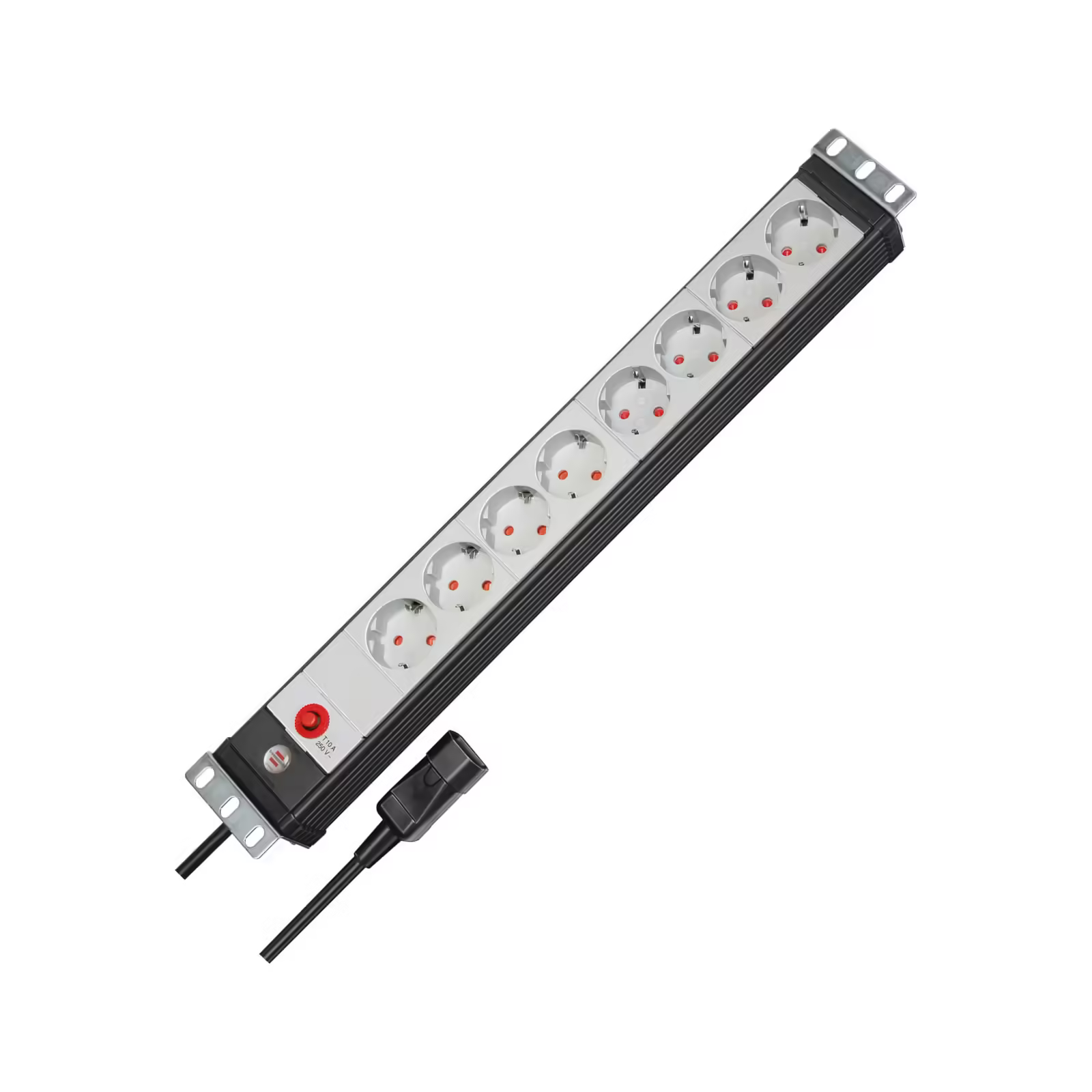 Brennenstuhl Premium Line Serisi 8 Soketli 3 Metre 19 İnç Sunucu Kabinleri İçin İdeal IEC Fişli Uzatma Kablosu Priz