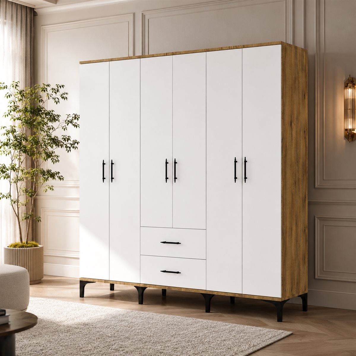 Garaj Home 6 Kapaklı 2 Çekmeceli Dolap - Atlas Çam