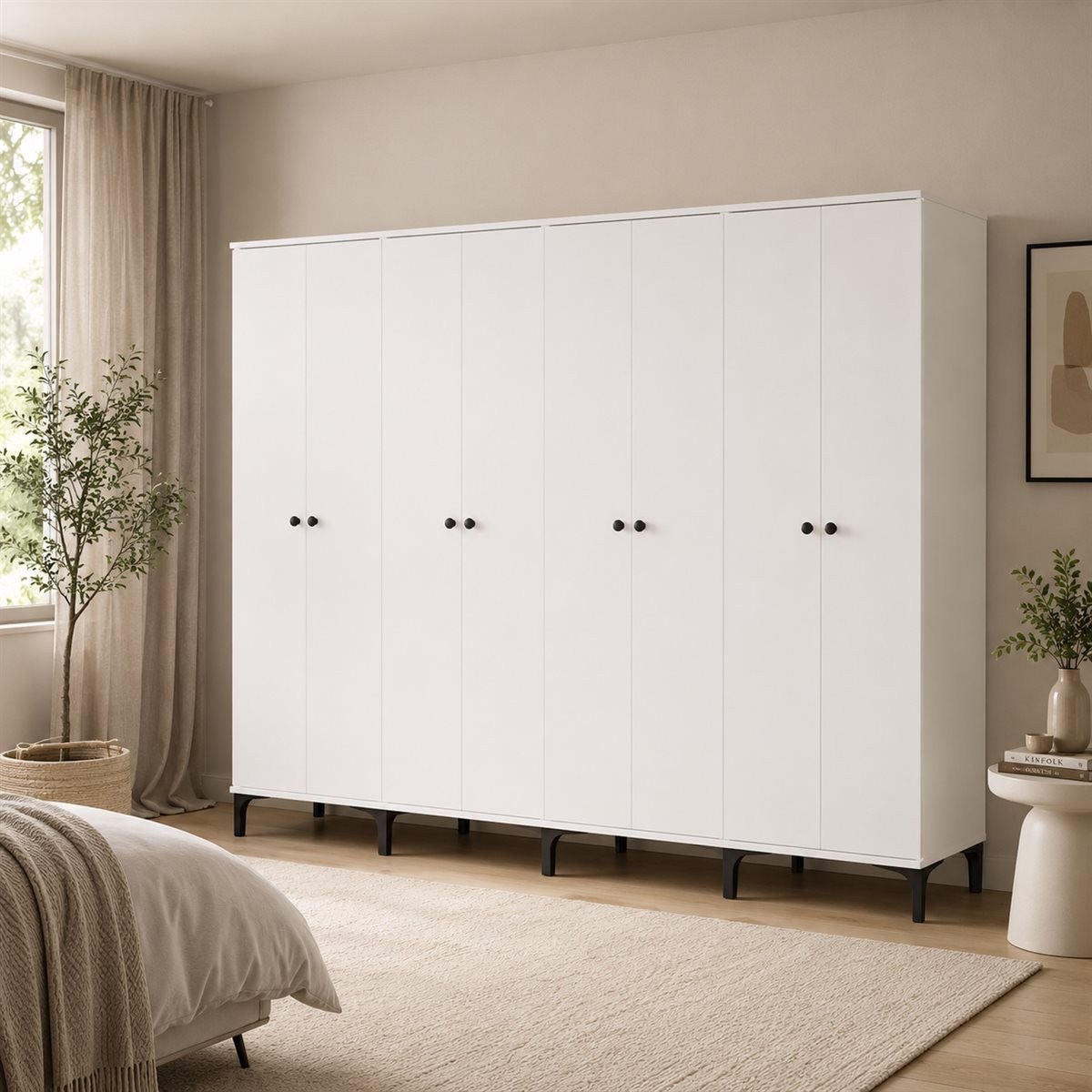Garaj Home 8 Kapaklı Dolap - Beyaz