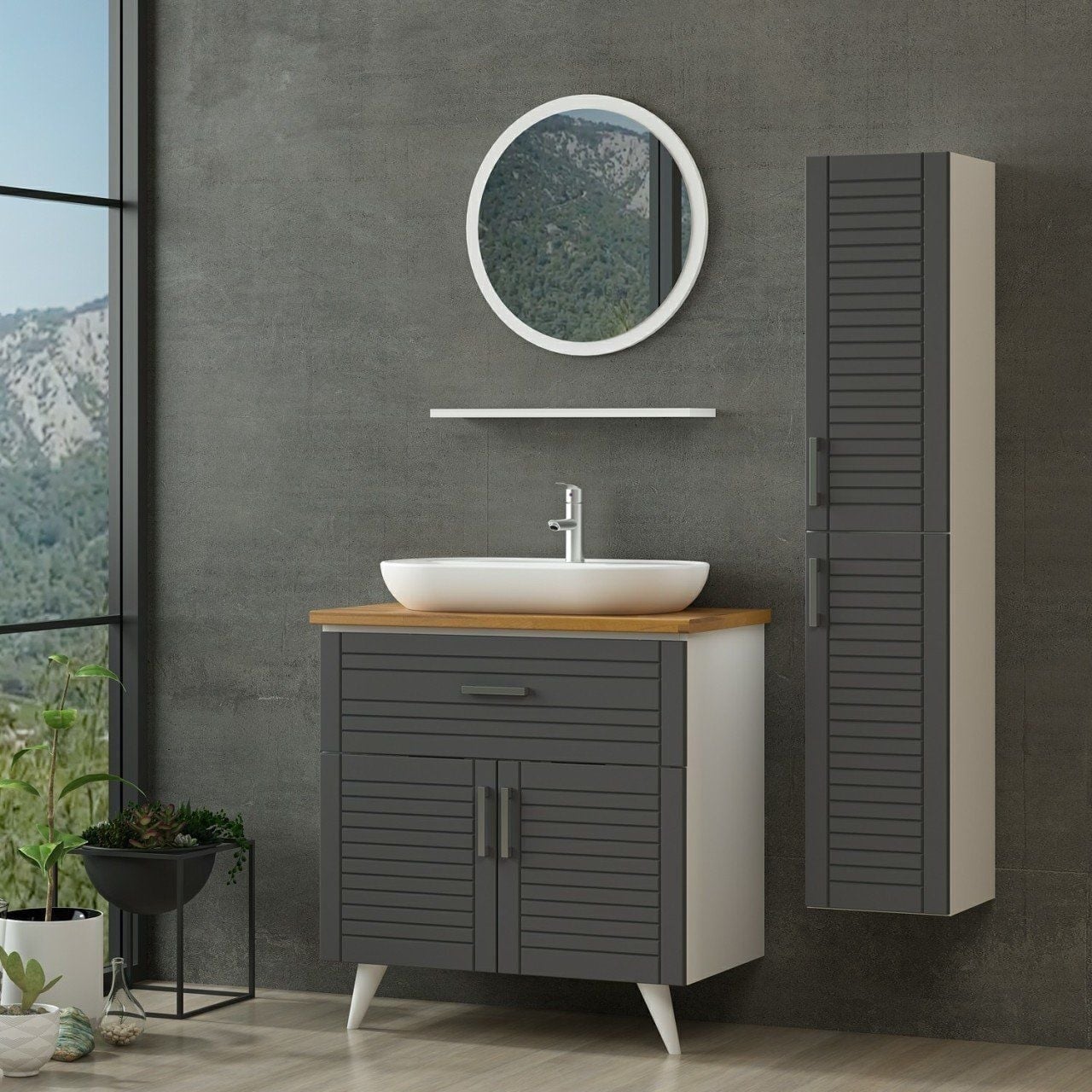 Minar Banyo Dolabı 100Cm Ay2K1Ç+1Ya1R+Tzg+Boy Beyaz