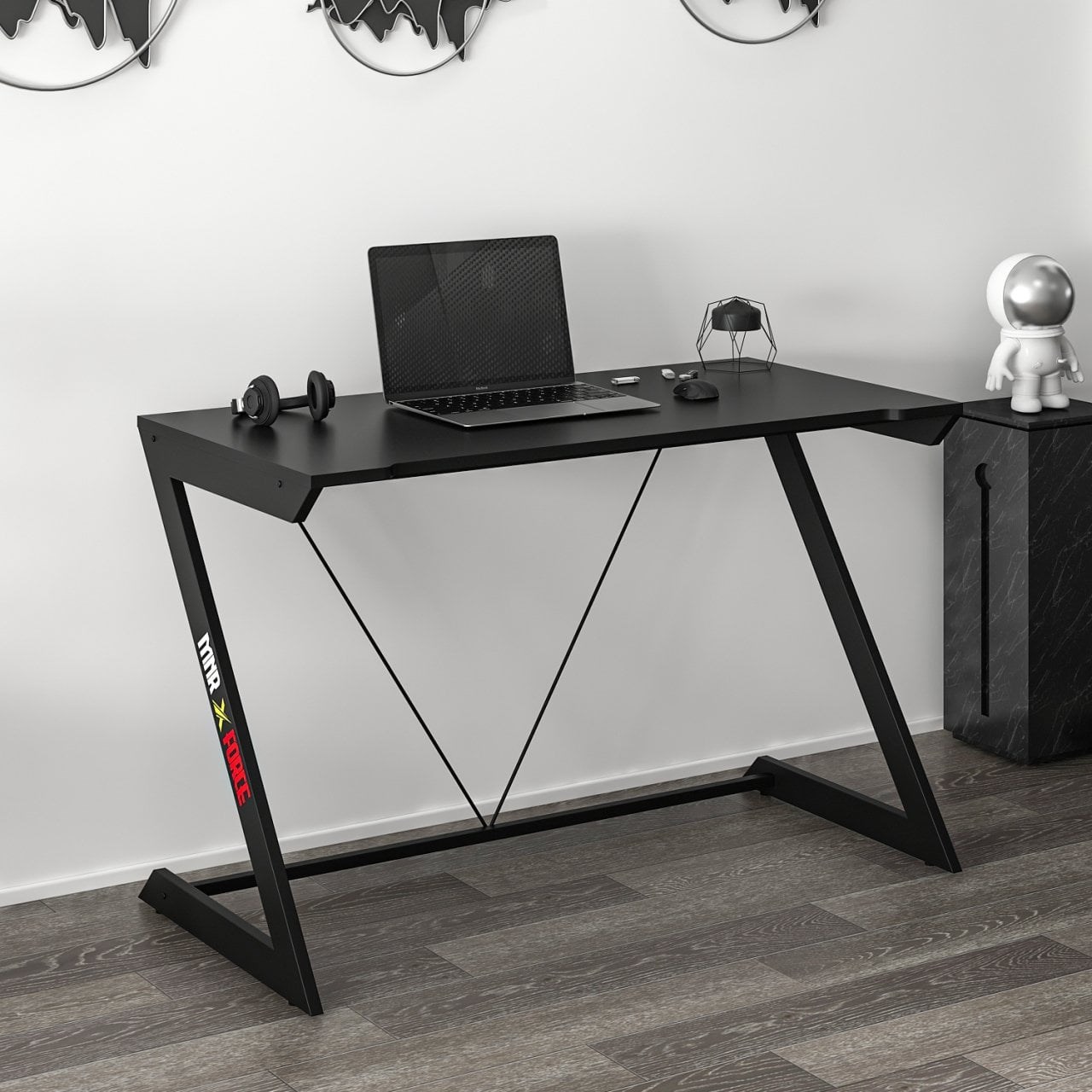Zoned Metal Ayaklı Gaming Oyuncu Masası - Siyah
