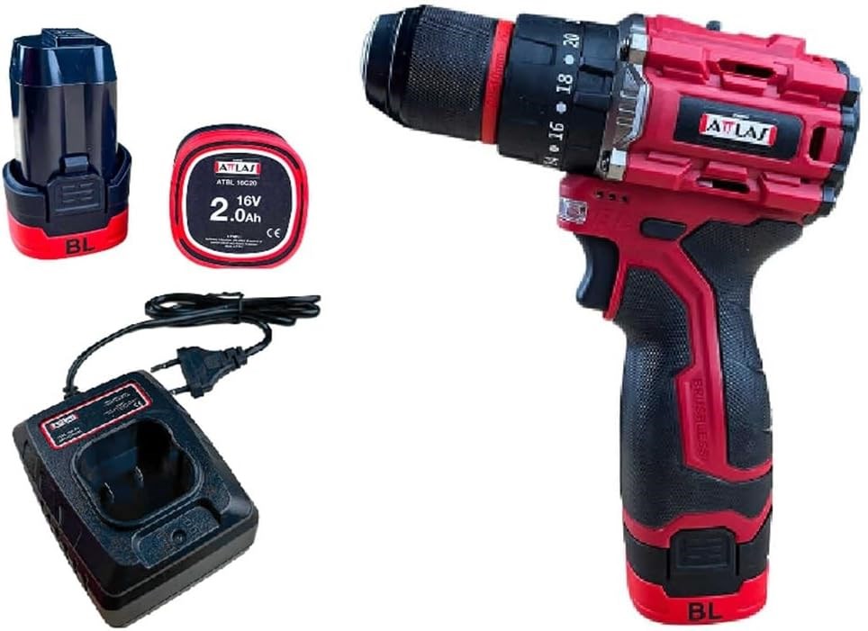 Attlas Akulu 16 V Komursuz Darbeli Matkap 2X 2.0 Ah - Cantali-Atbl 16 Pd-202C