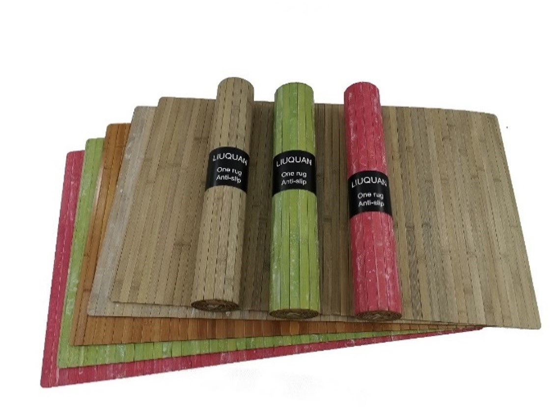 Bambu Kaymaz Tabanli Paspas 50X80Cm Desenli Gri -Ha1090B