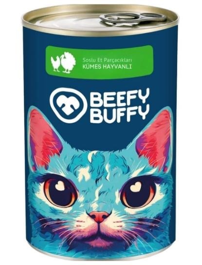 Beefy Buffy Kediler İçin Kümes Hayvanlı Konserve Mama 415 Gr