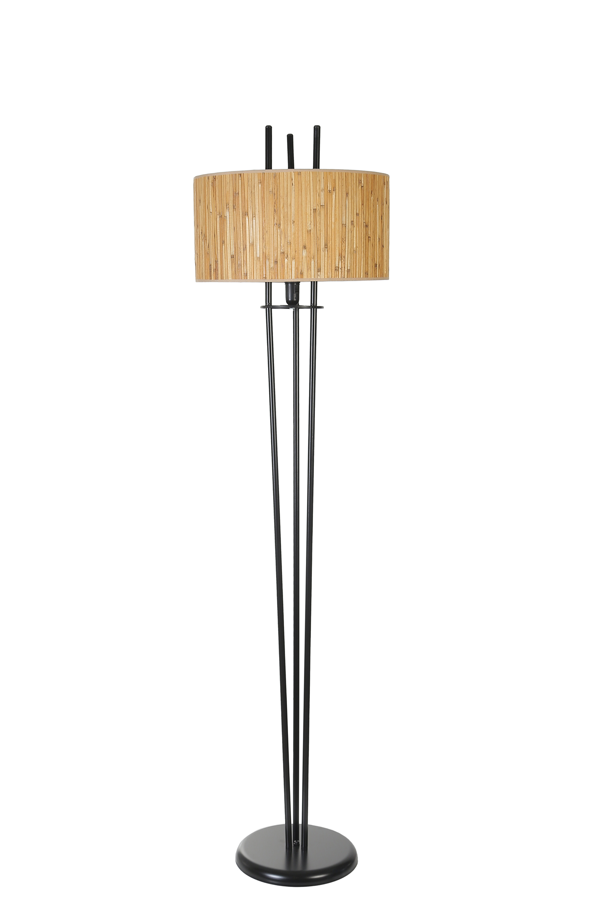 Belen Siyah Lambader Silindir Bambu 07 Abajurlu