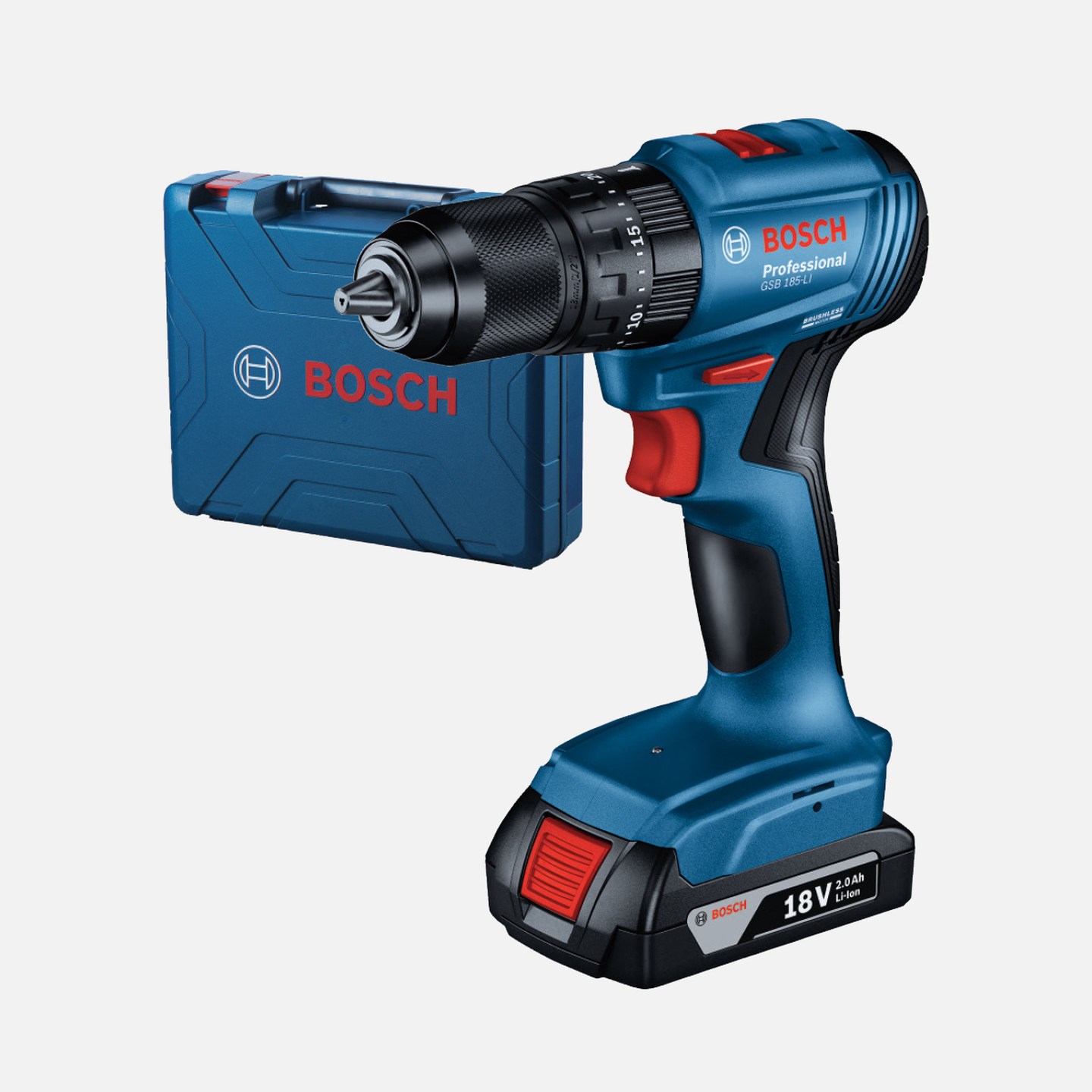 Bosch 18V Akülü Darbeli Matkap Çift Akü Gsb 185-Li - 06019K3100 Hm