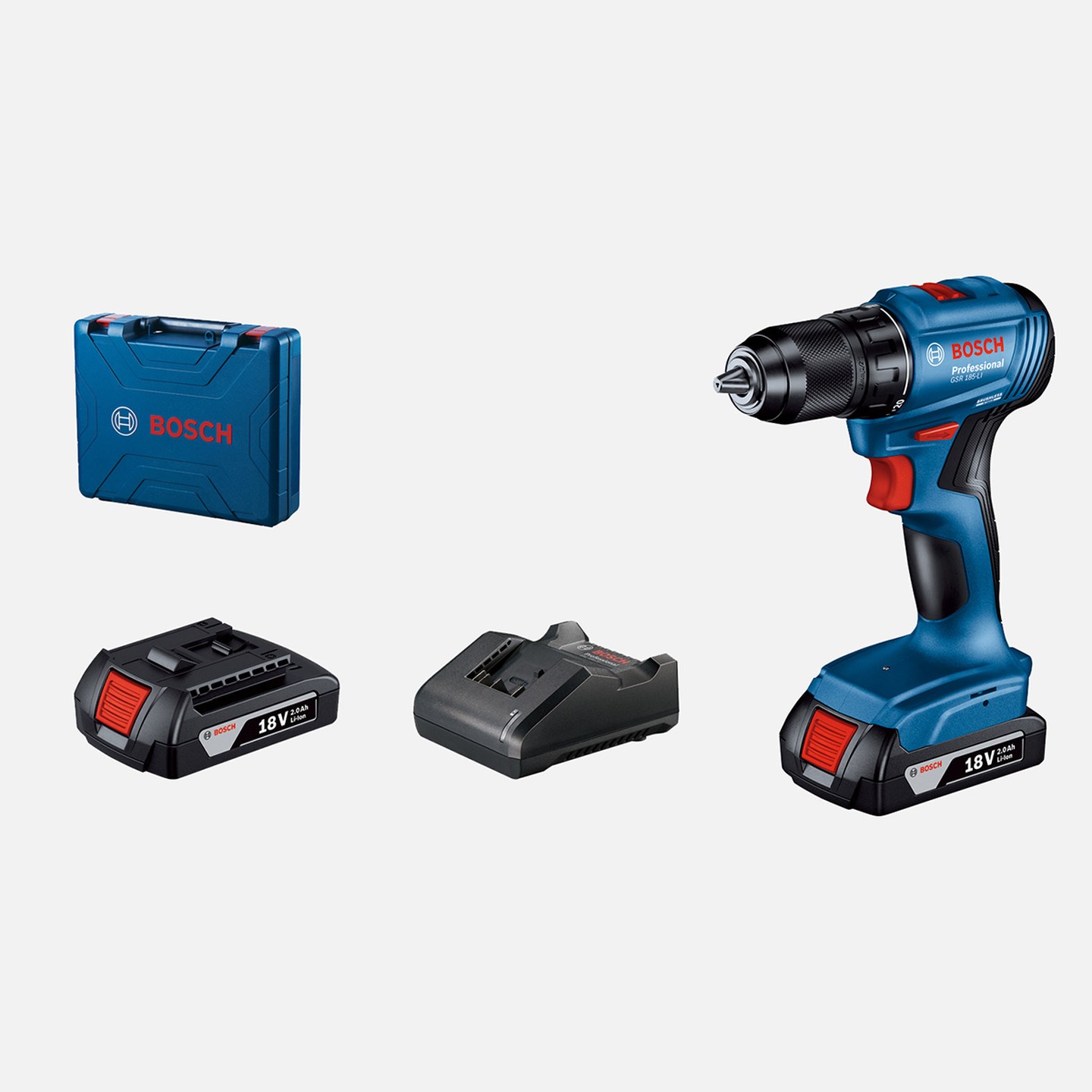Bosch 18V Akülü Vidalama 2 Ah Çift Akü Gsr 185-Li- 06019K3000 Hm