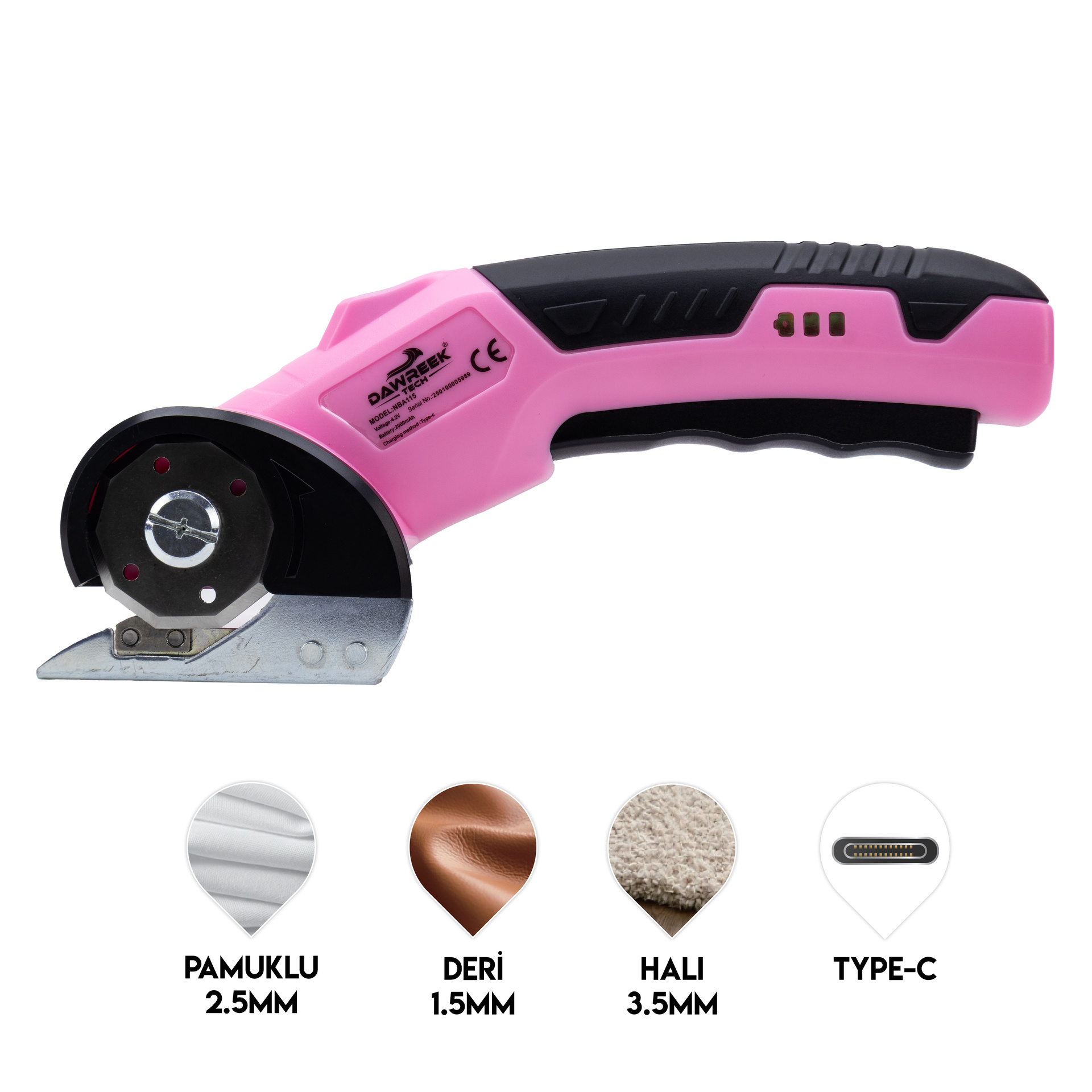 Dawreek Kumaş Kesme Makinesi PİNK (BT0218)
