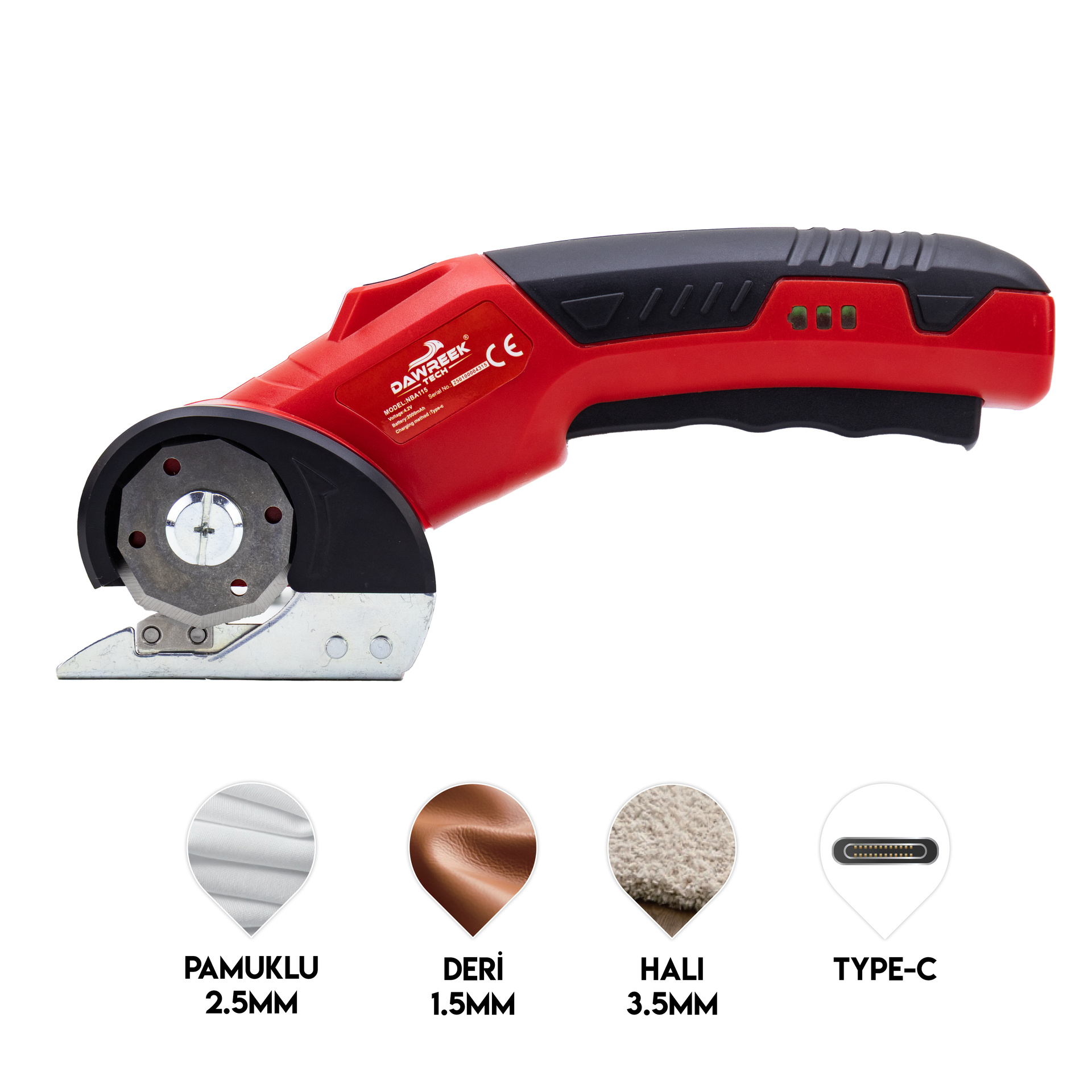 Dawreek Kumaş Kesme Makinesi RED (BT0216)