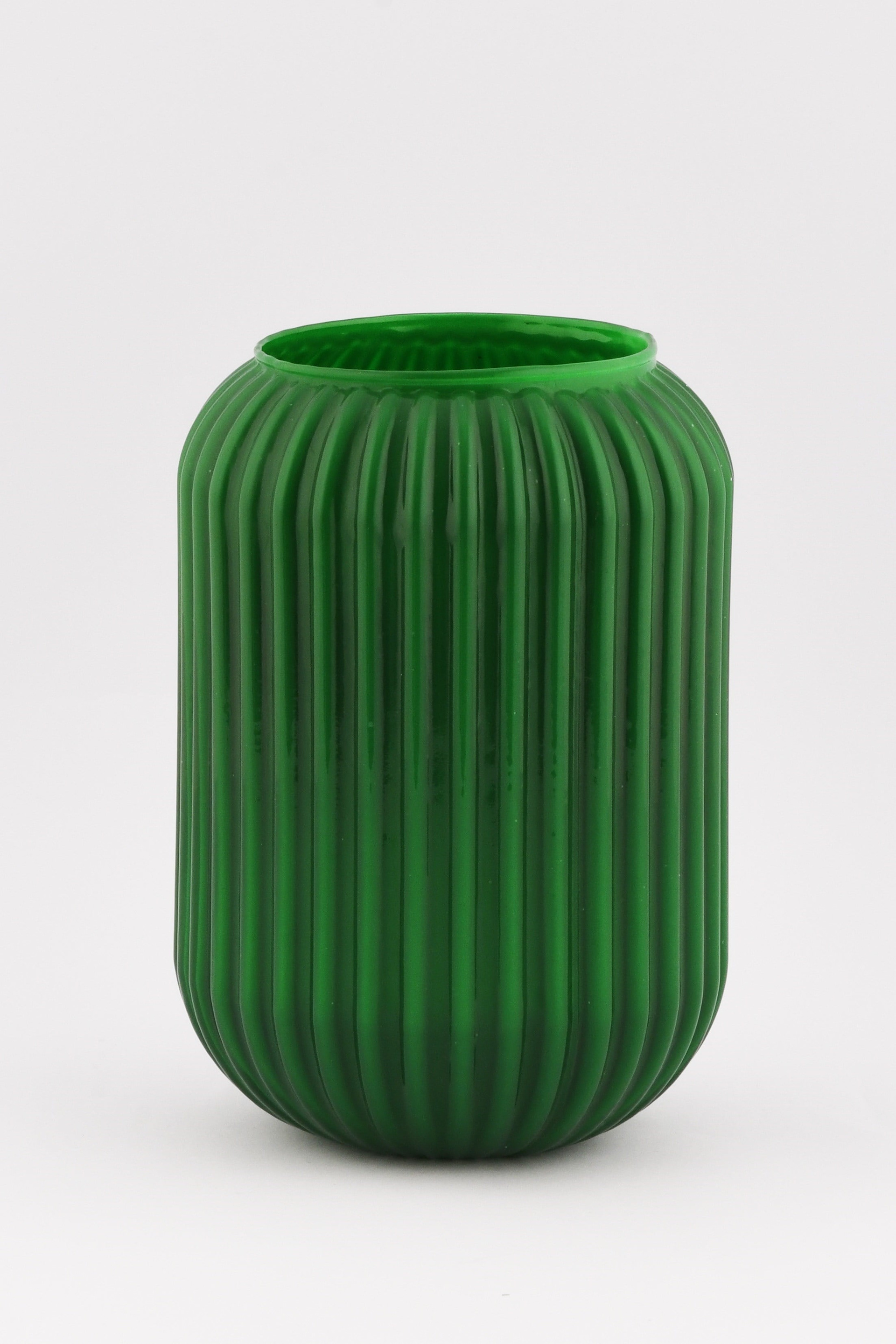 Dekoratif Line Cam Vazo Yesil -20 Cm
