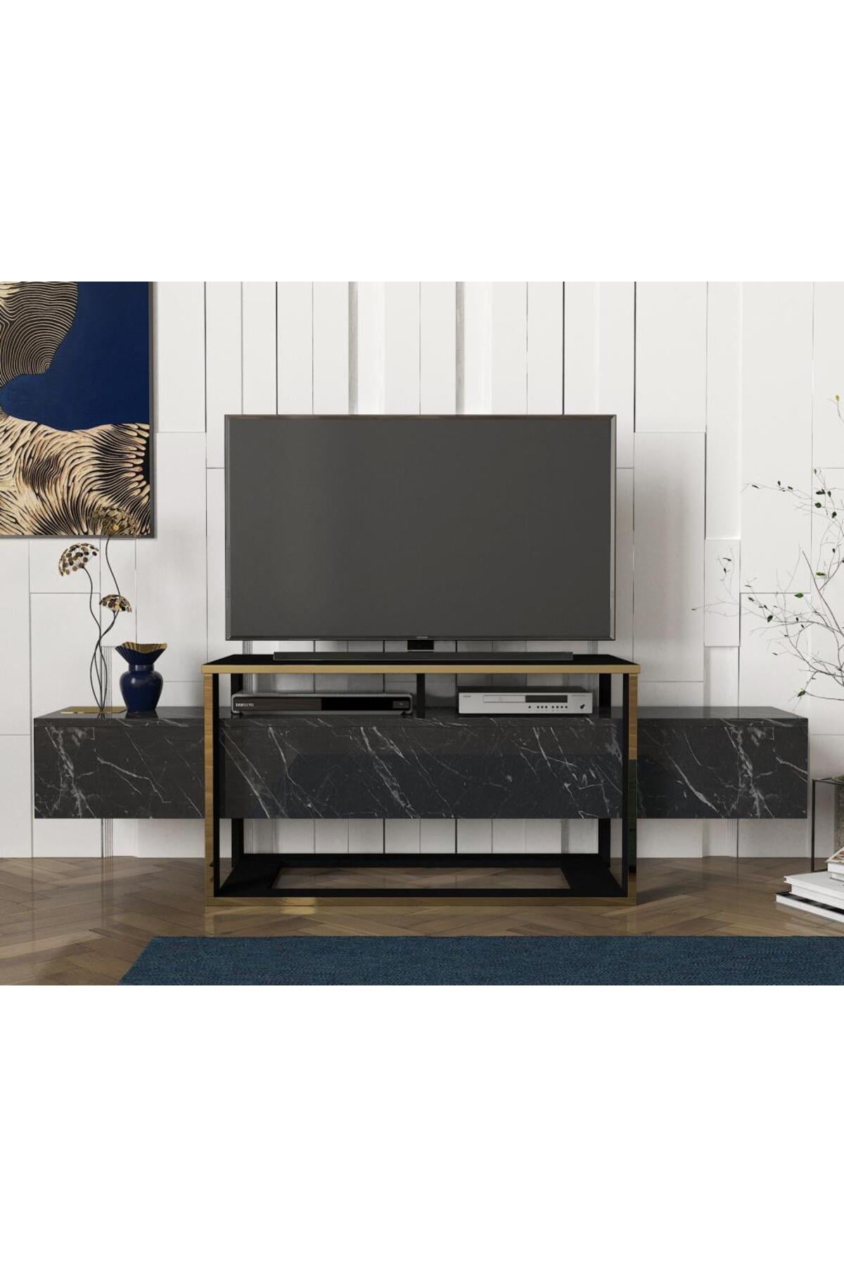 Dekorister Exclusive Bianco Tv Ünitesi Mermer