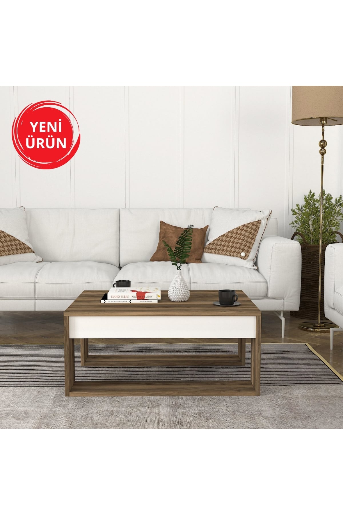 Dekorister Gorder Orta Sehpa Beyaz-ceviz