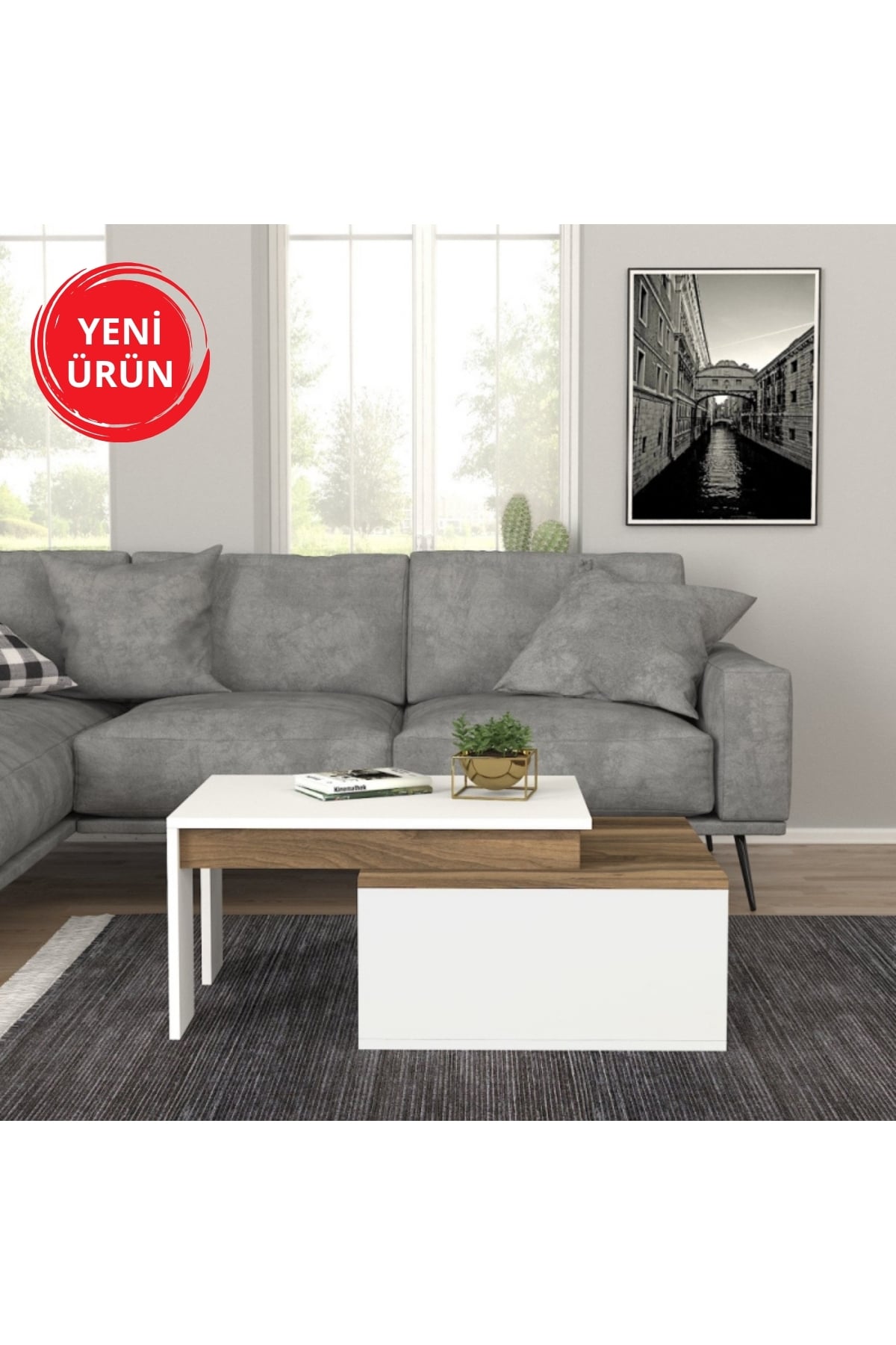 Dekorister Kolerado Orta Sehpa Beyaz-ceviz
