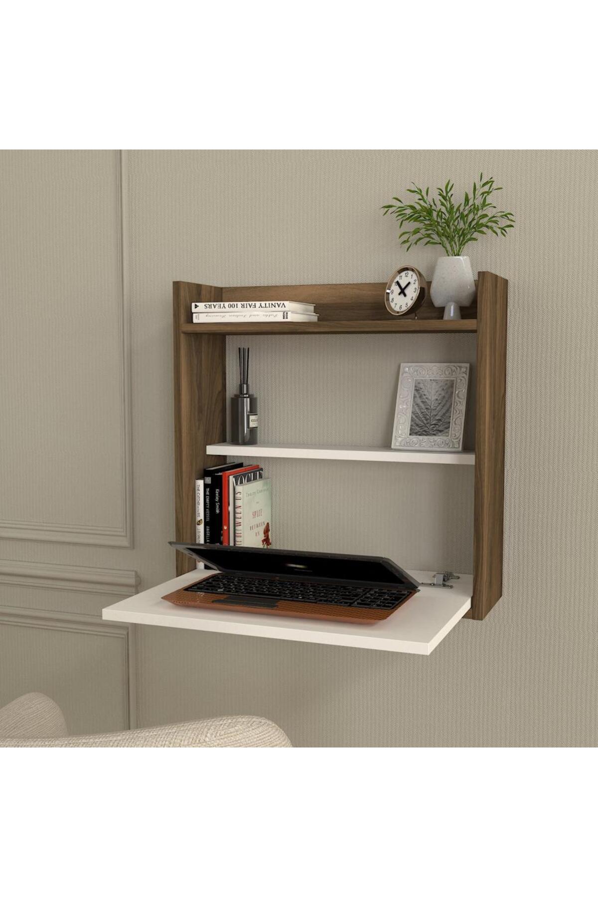 Dekorister Laptop Çalışma Masası Beyaz-ceviz