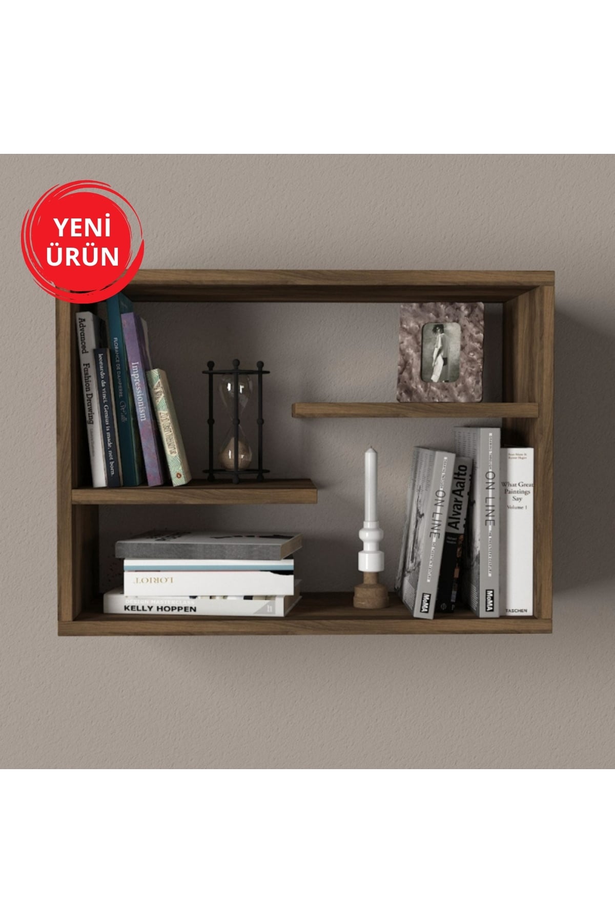 Dekorister Tino Duvar Rafı Ceviz