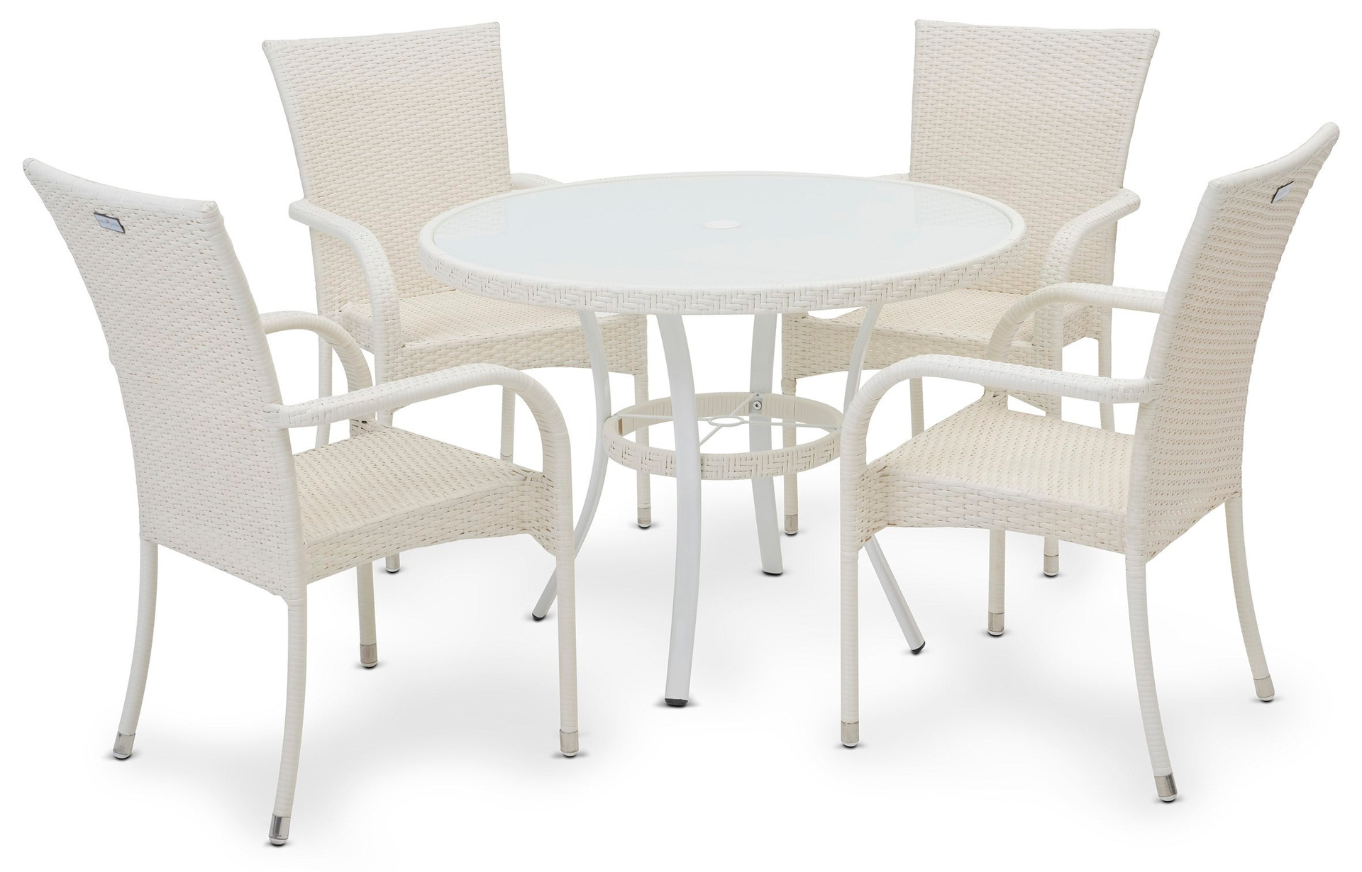 Dominica Sandalye Beyaz Rattan Hdr-733