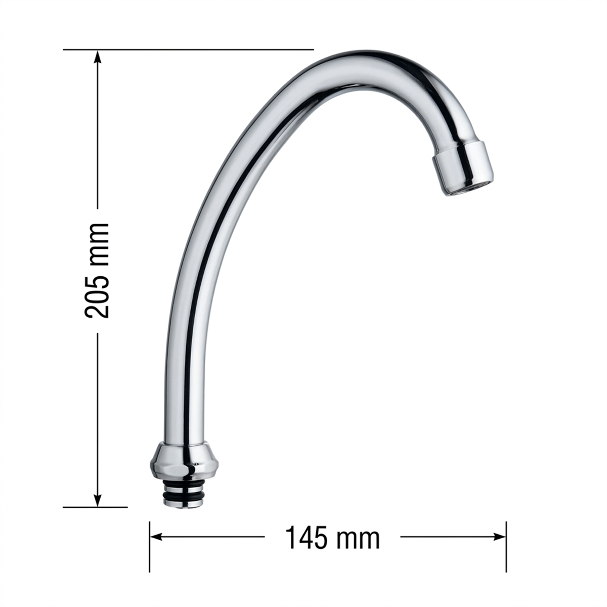 Isar Boru Klasik Kugu (Ss304) Ø18 Pirinc Perlator+ Pirinc Somun