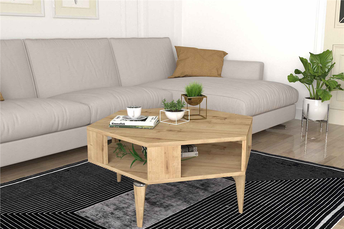Kipera Geometrik Orta Sehpa Safir 90X78X41,2 Cm