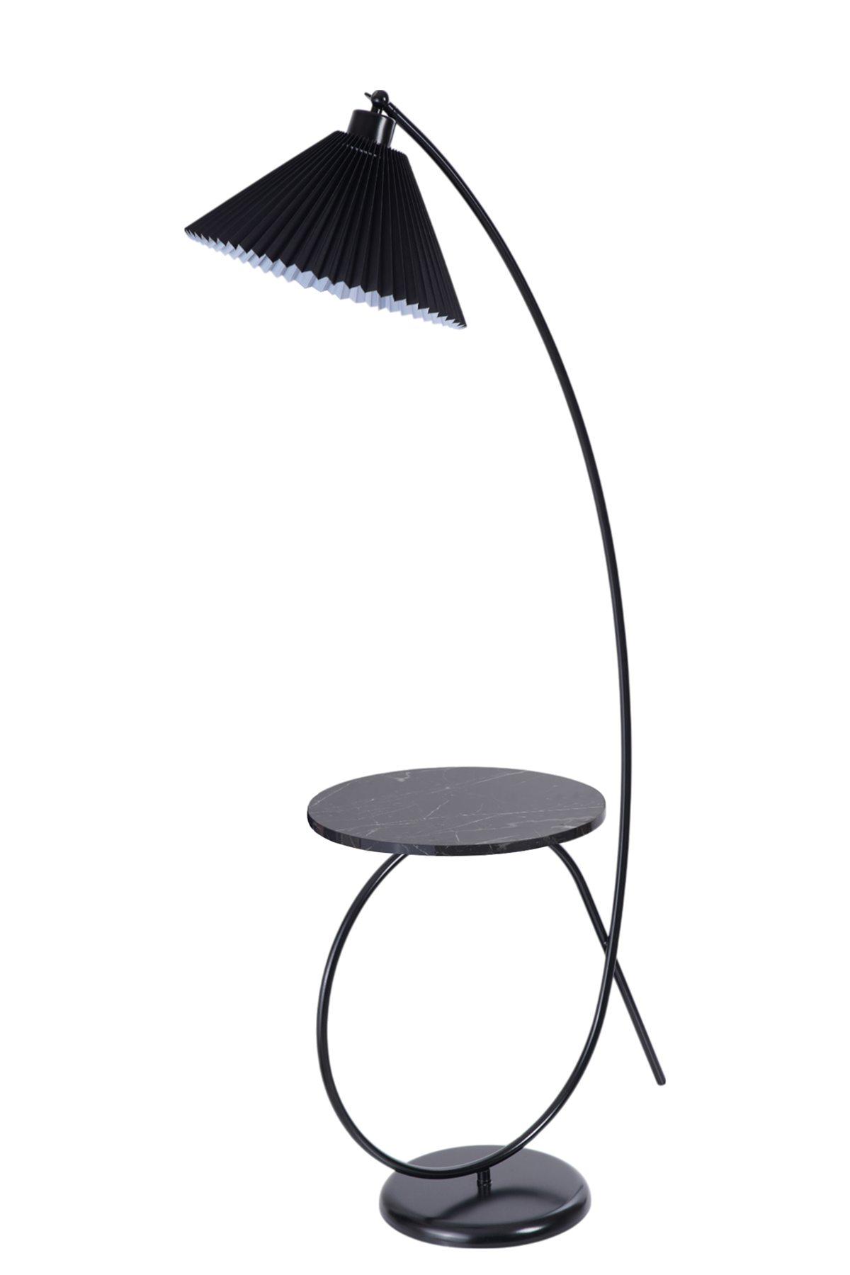 Lumexx Kaya Sehbalı Siyah Lambader Pileli Siyah Abajurlu