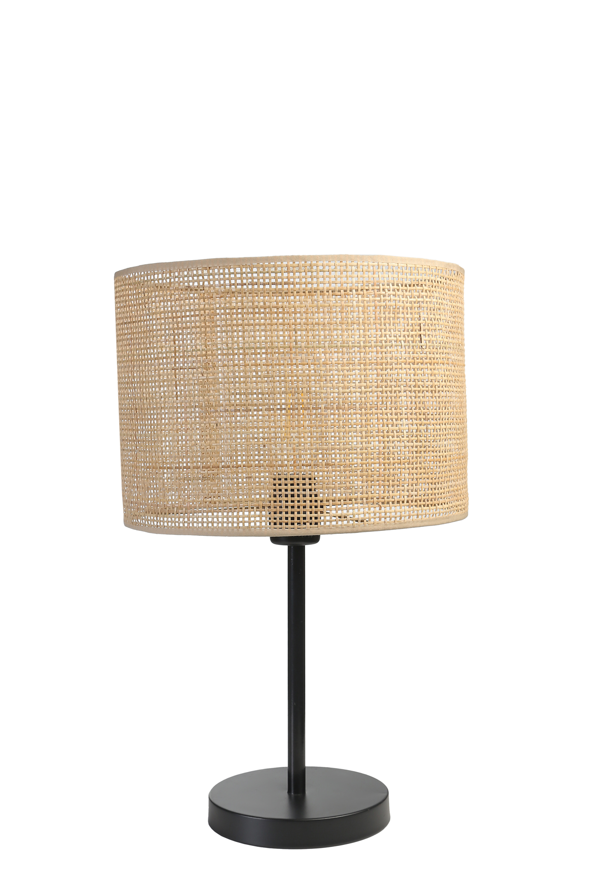 Lumexx Örgülü Rattan Abajurlu Masa Lambası Siyah