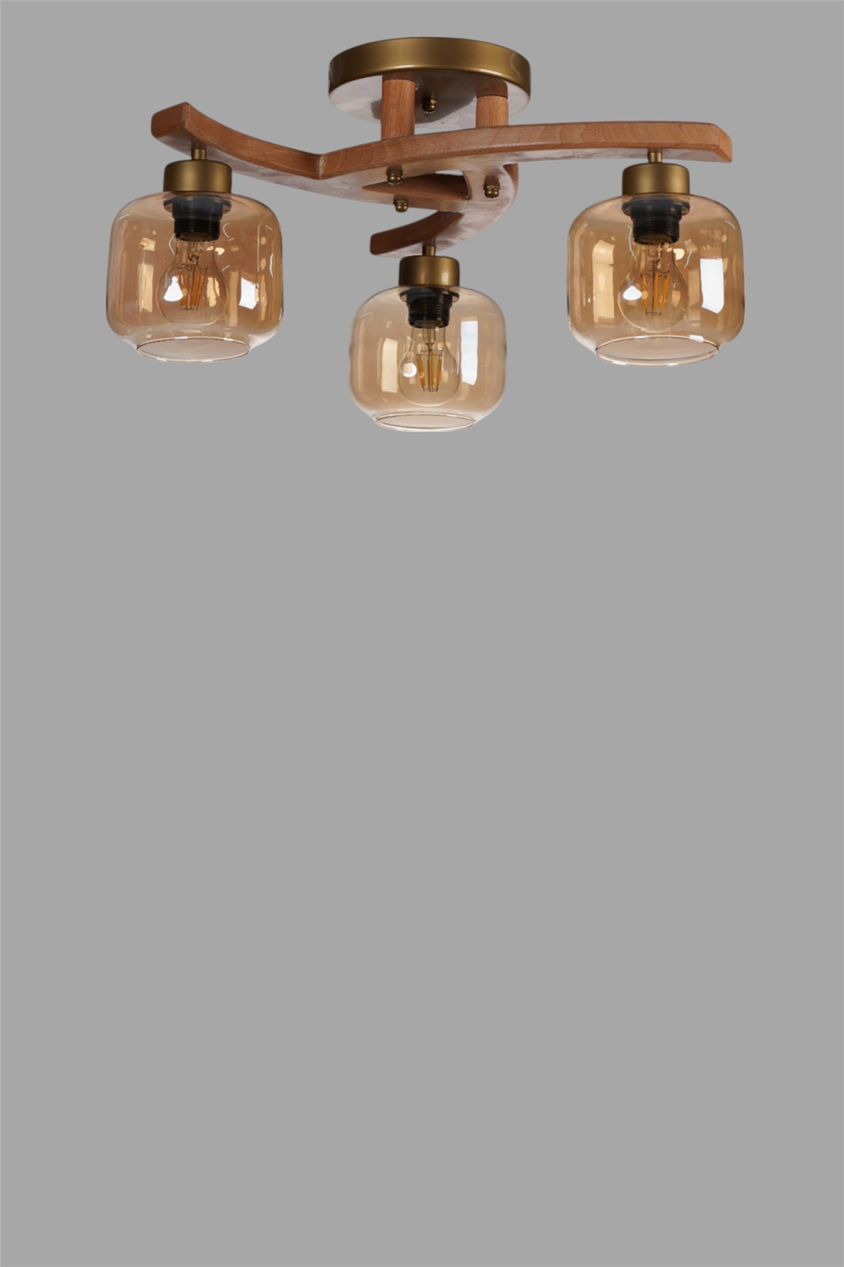 Lumexx Weston 3 Lü Naturel Bal Camlı Plofonyer Avize