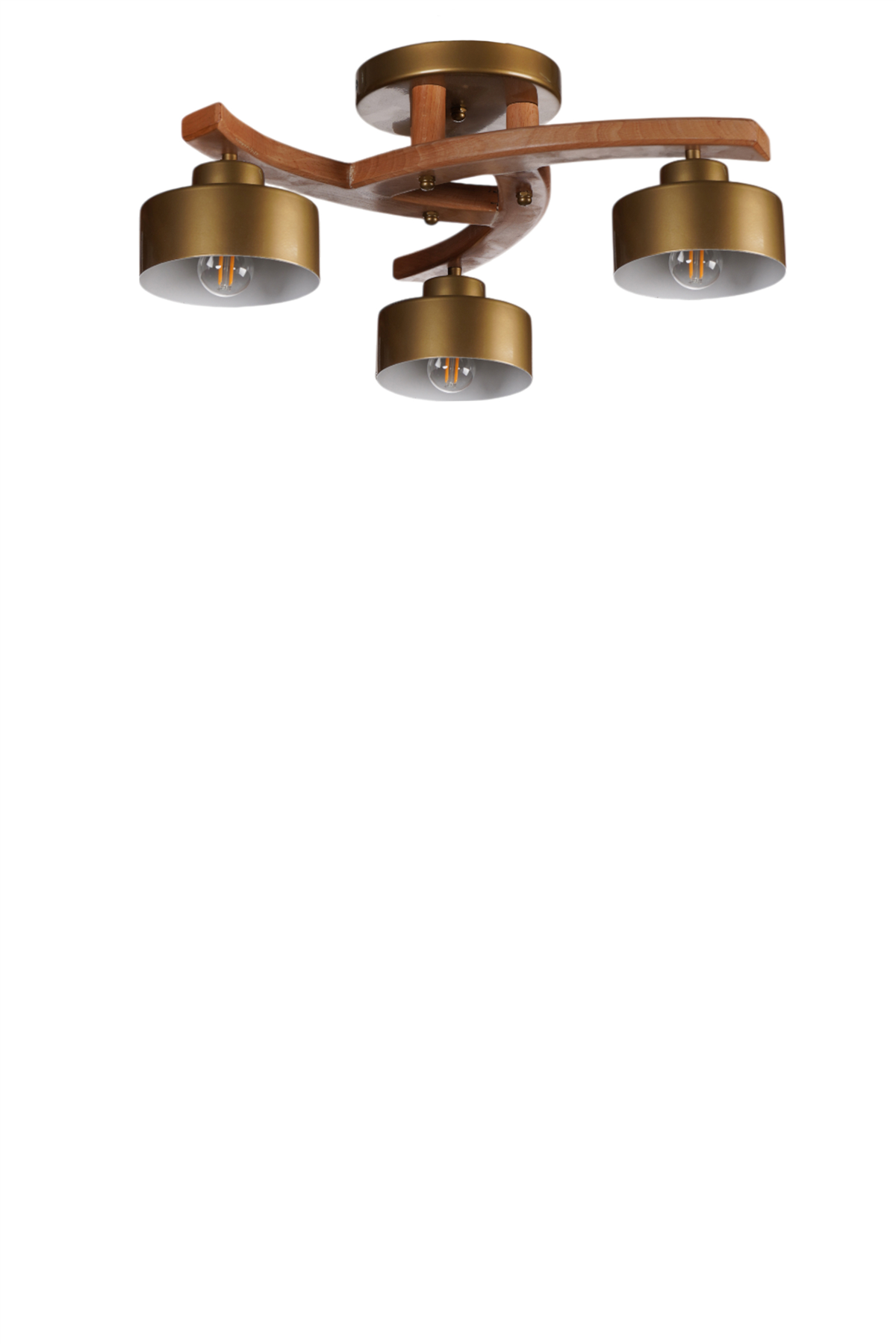 Lumexx Weston 3 Lü Naturel Metal Başlıklı Plofonyer Avize
