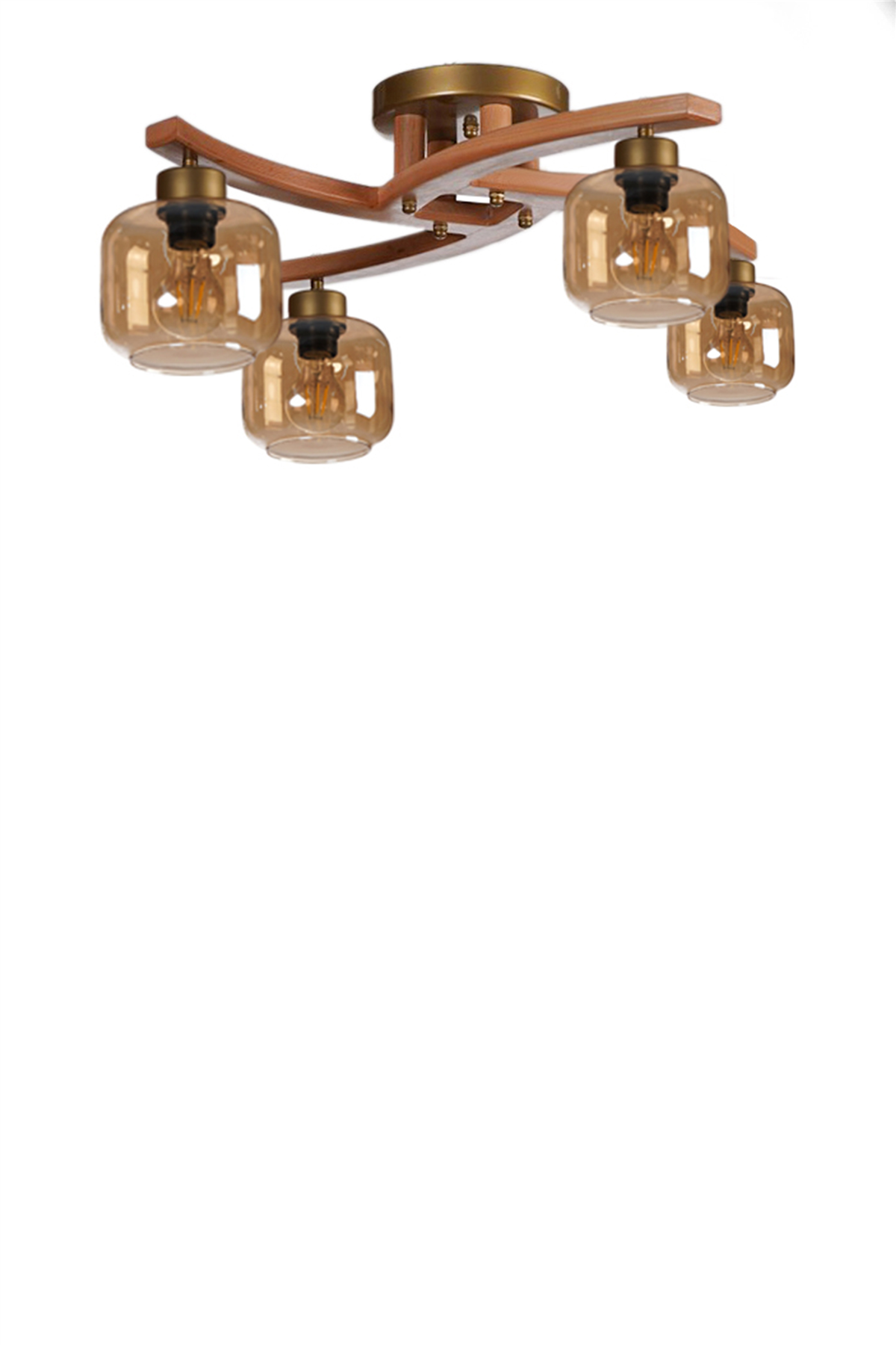 Lumexx Weston 4 Lü Naturel Bal Camlı Plofonyer Avize