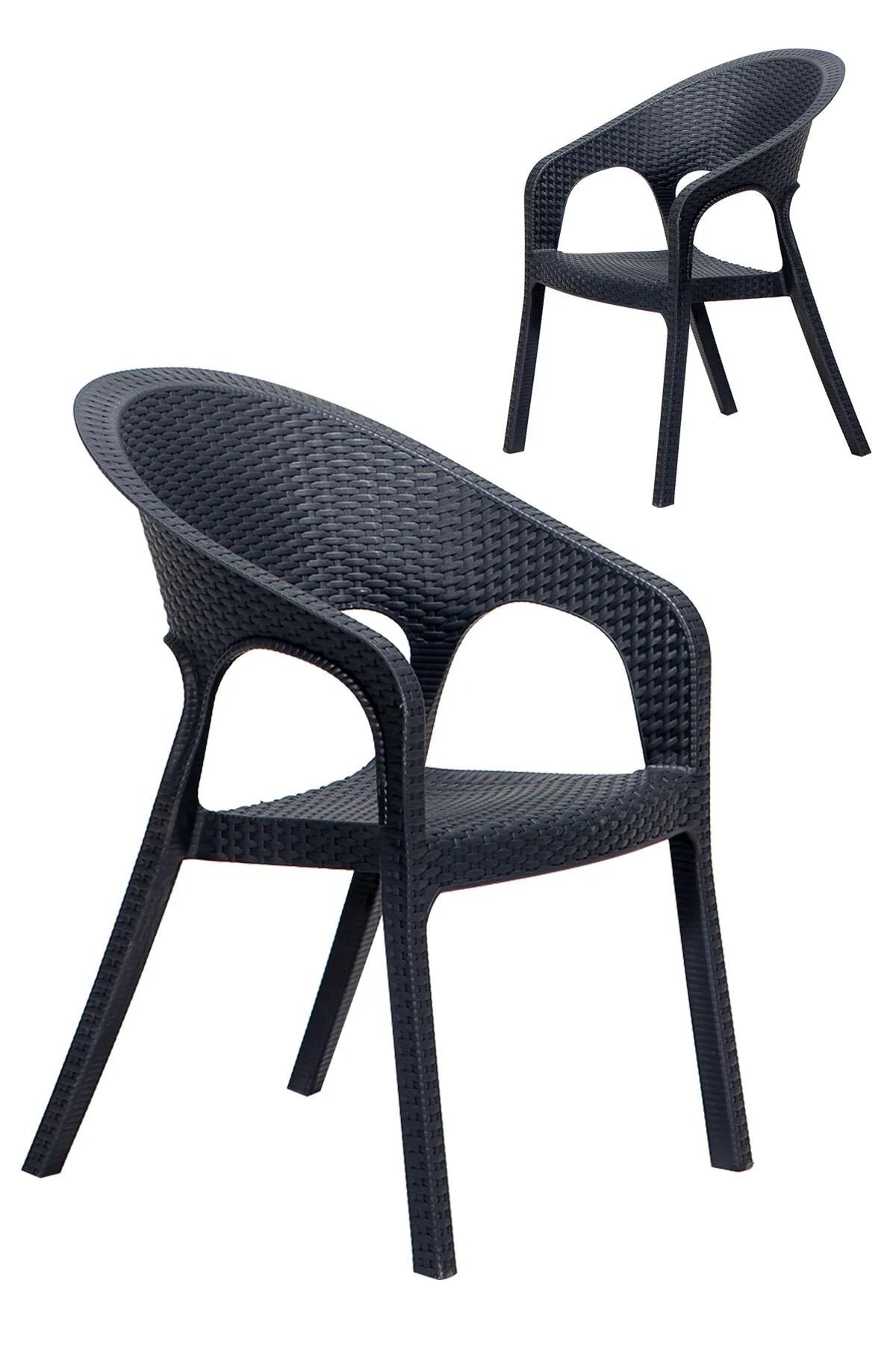Mobetto 2 Adet Garden Antrasit Sandalye / Balkon-bahçe-teras