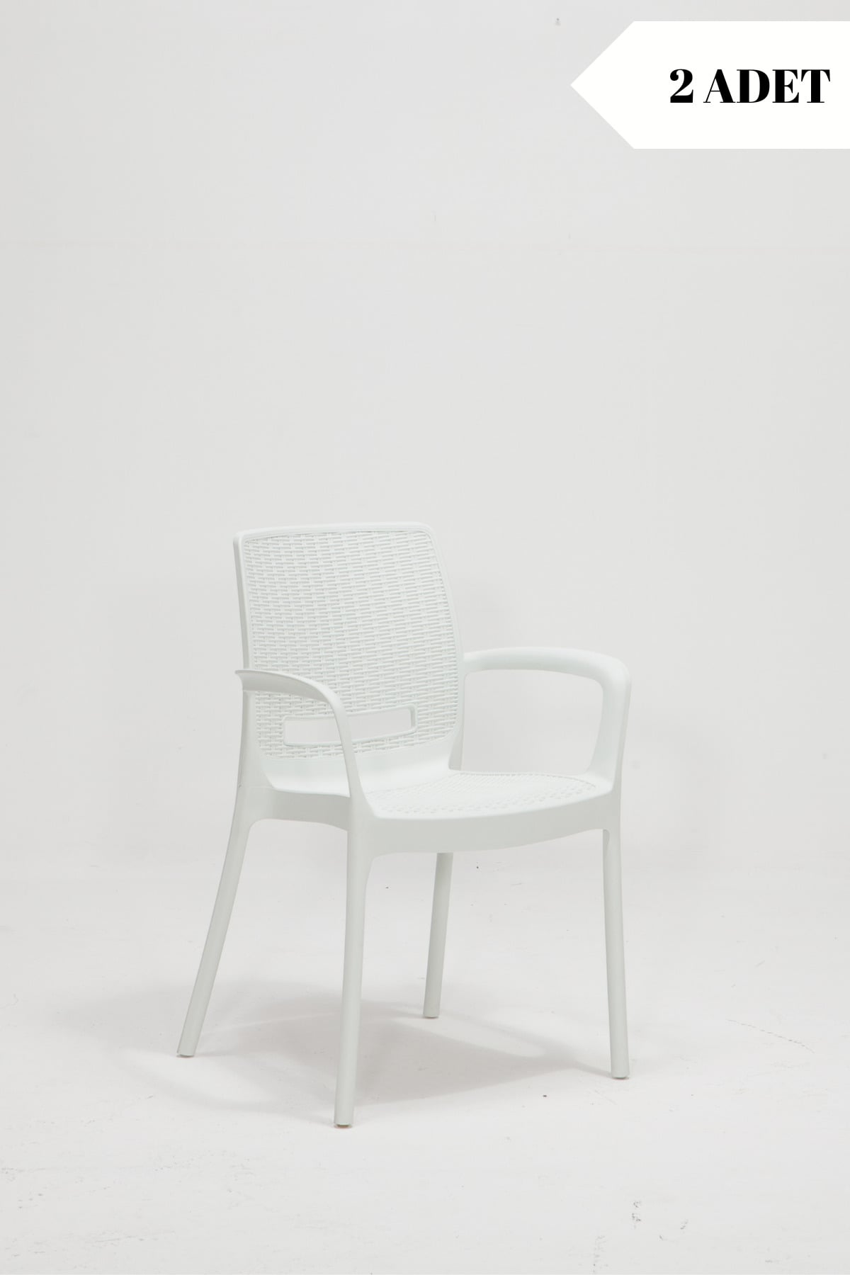 Mobetto 2 Adet Rattan Lüx Beyaz Sandalye / Balkon-bahçe-teras