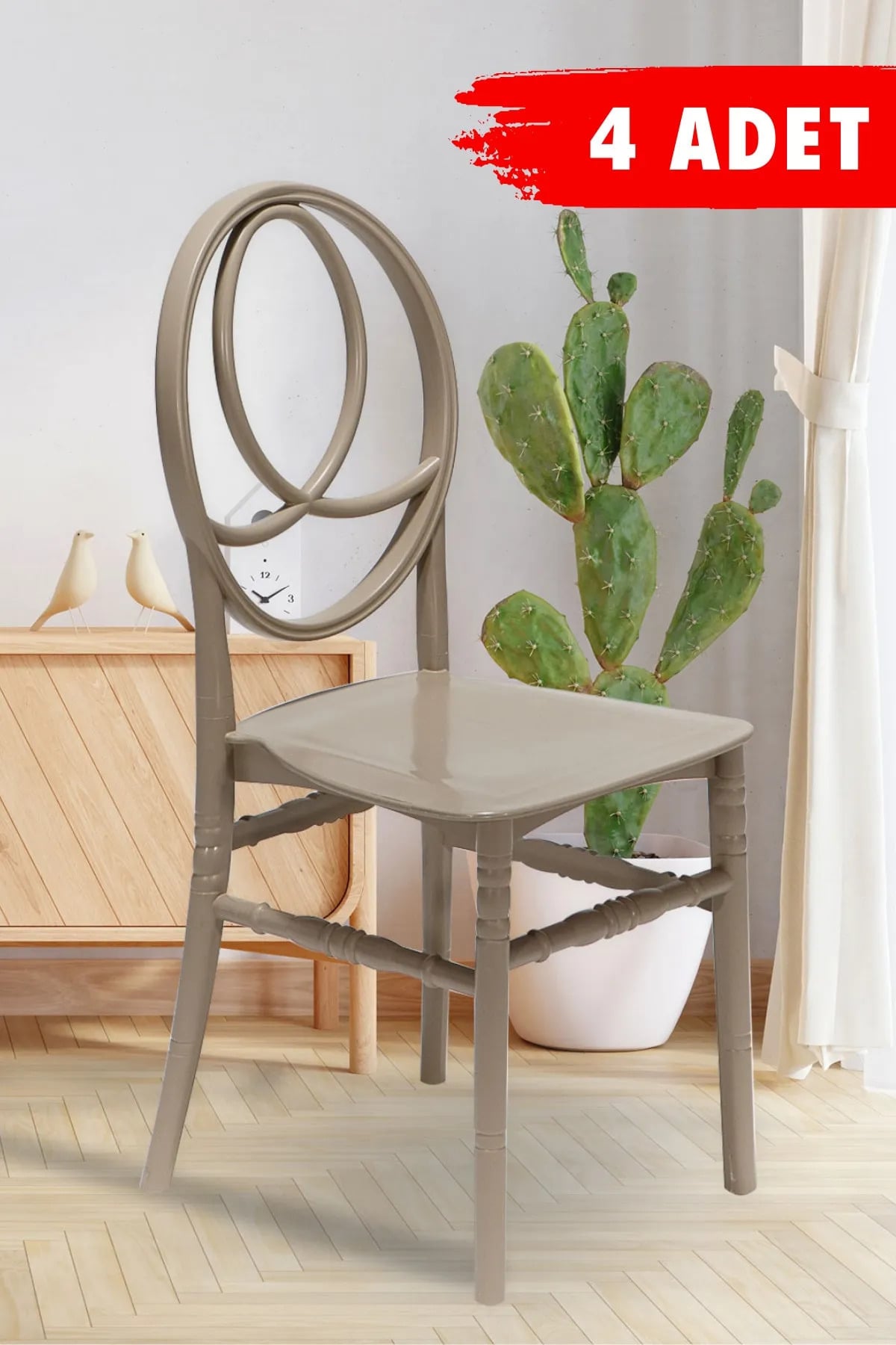 Mobetto 4 Adet Phoenix Cappucino Sandalye / Balkon-bahçe-mutfak