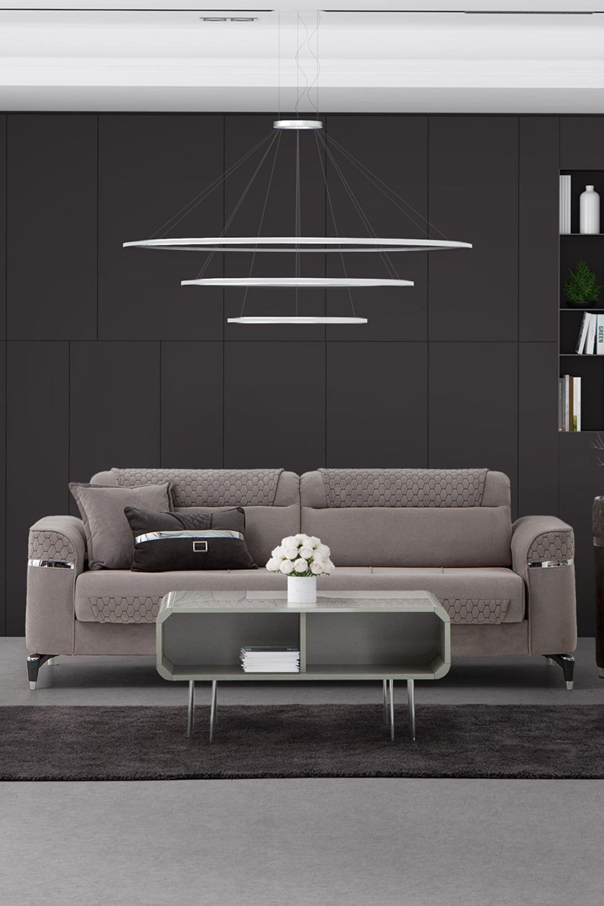 Mobetto Veyron Üçlü Salon&oturma Odası Kanepe - Antrasit