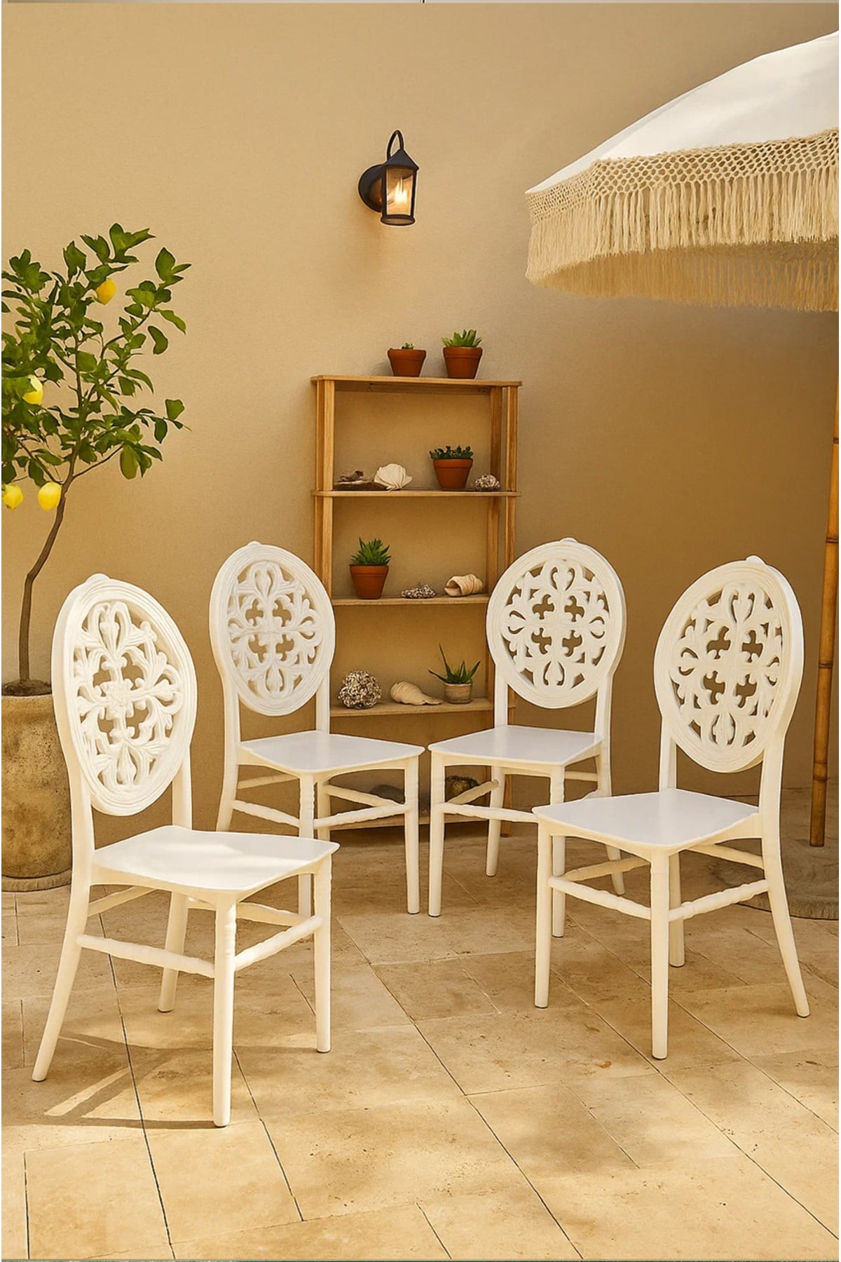 Modalife 4 Adet Sahra Mutfak Sandalyesi, Yemek, Bahçe, Kafe, Modern Sandalye