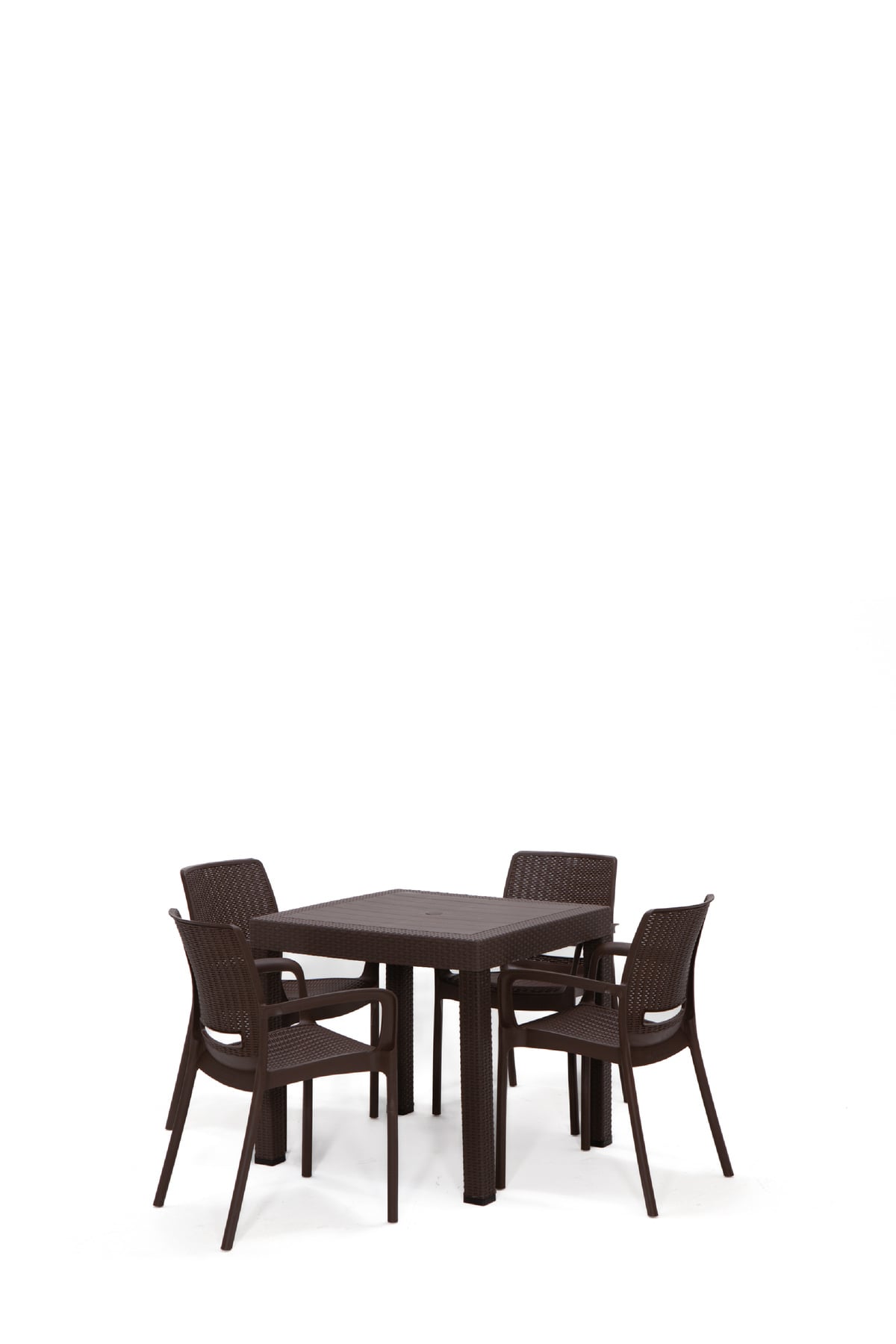 Modalife Rattan Lüx Home Bahçe Masa Takımı-kahverengi