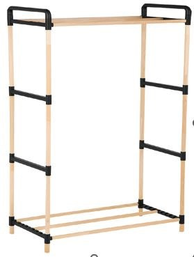 Moduler Ahsap Elbise Askisi Acik Gardrop 65*35*110Cm -Ne-01