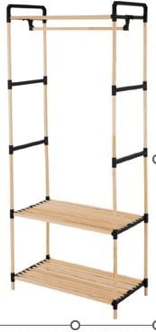 Moduler Ahsap Rafli Elbise Askisi Acik Gardrop 65*35*150Cm -Ne-02