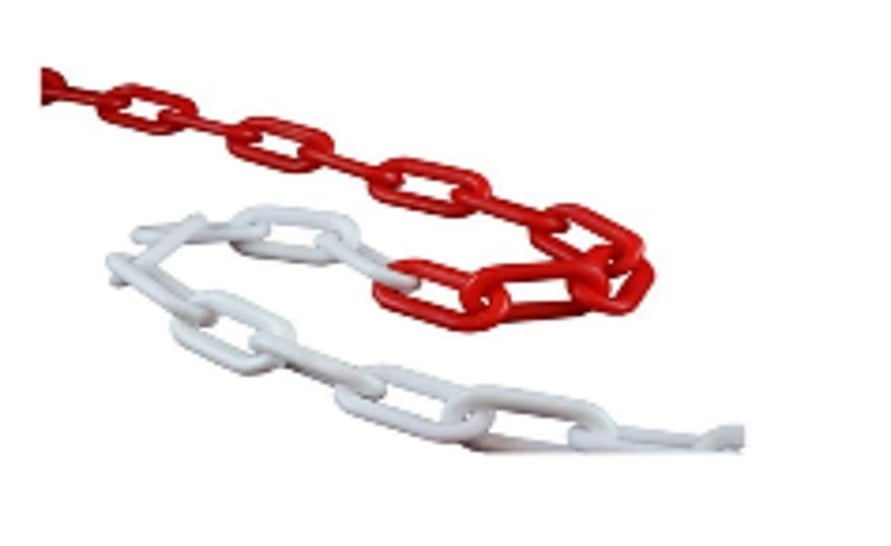 Plastik Zincir Kırmızı Beyaz 4.30X 7.50 Mm.