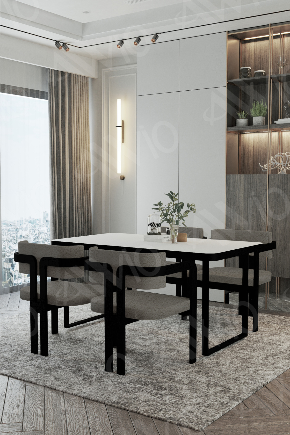 Roxy Metal Ayak Tokyo Demonte Sandalye 80x120 Yemek Masası Mutfak Masası 4 Kişilik Beyaz