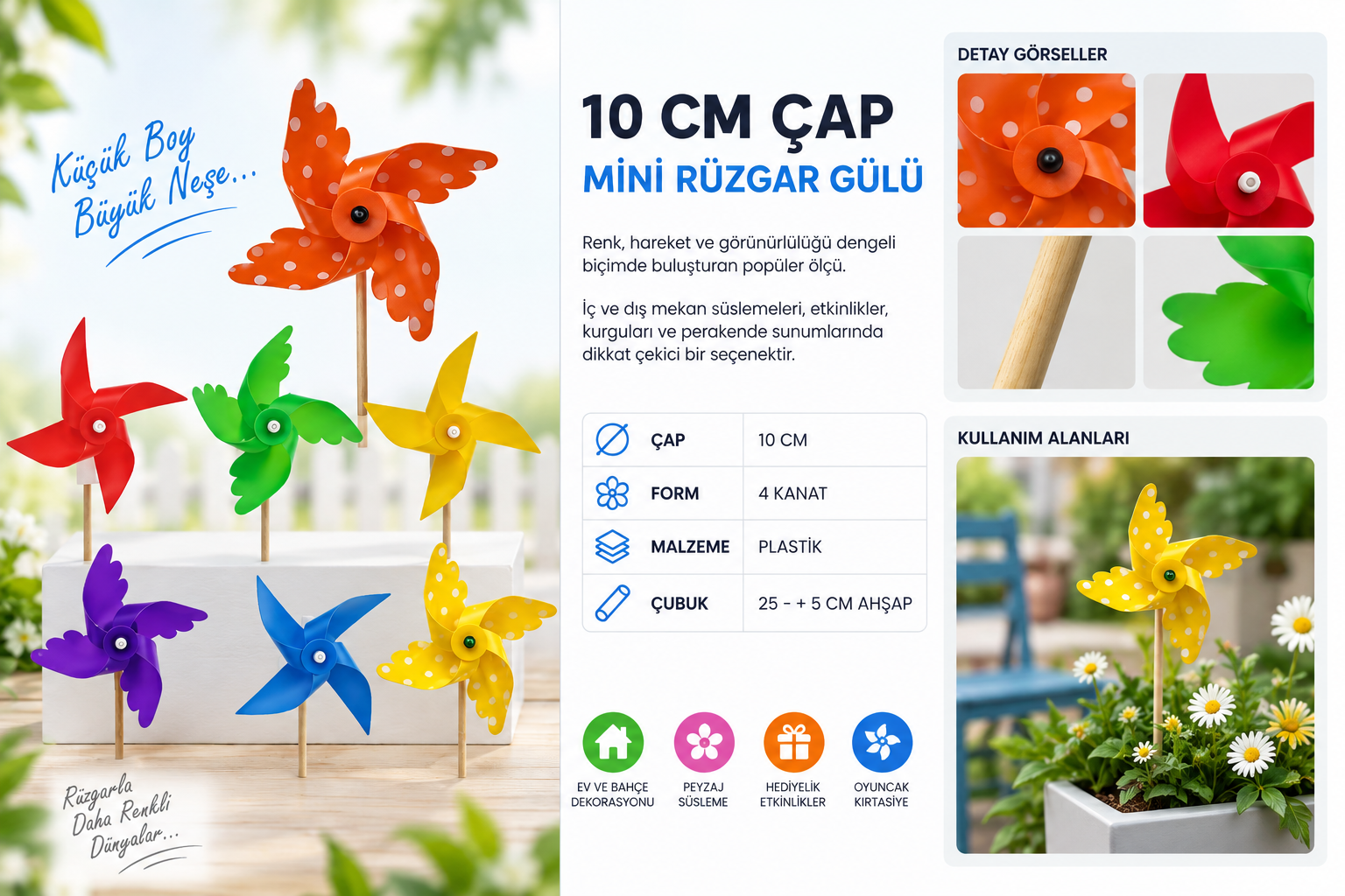 Rüzgar Gülü 10 Cm Mini -80110