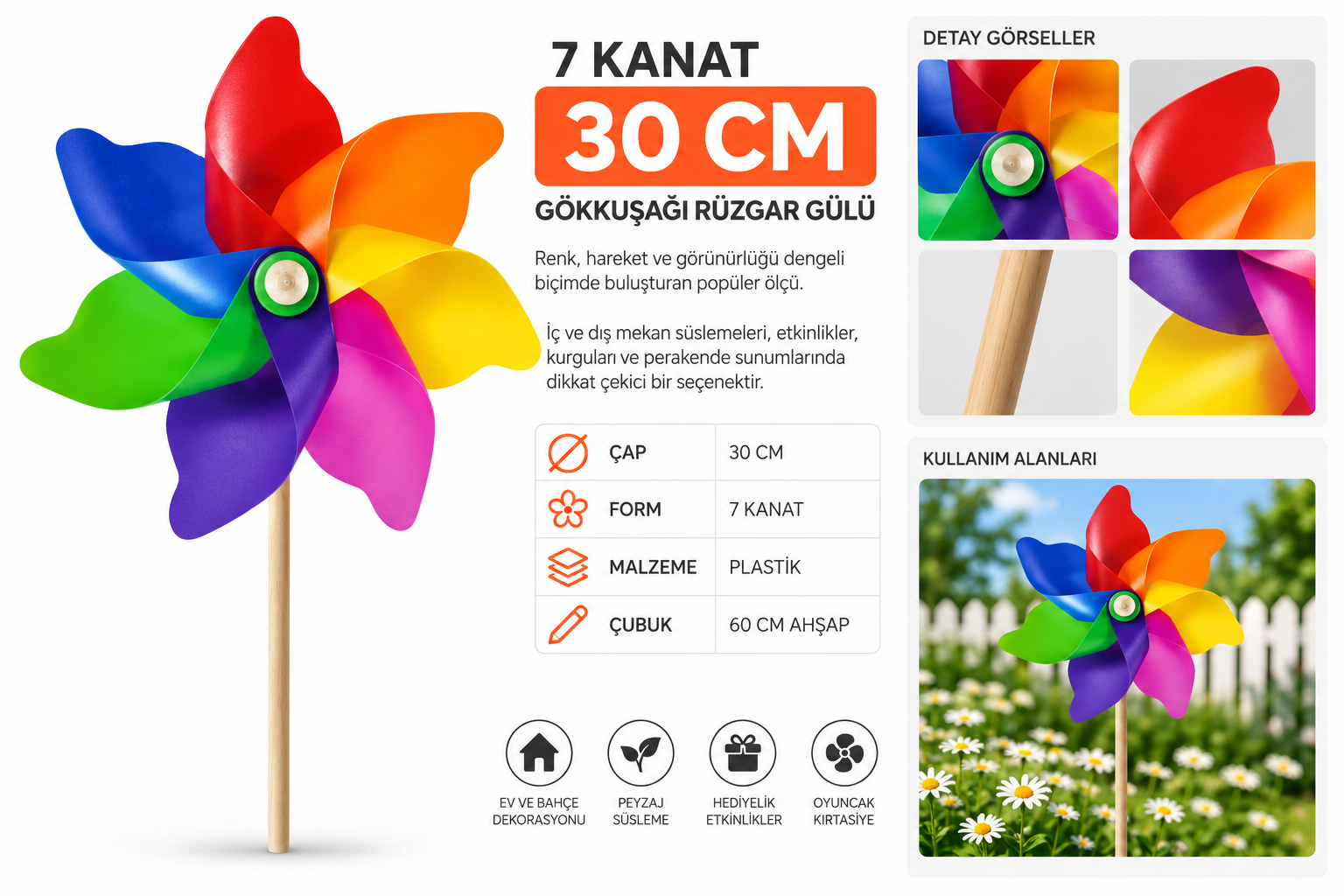Rüzgar Gülü 30 Cm-80301