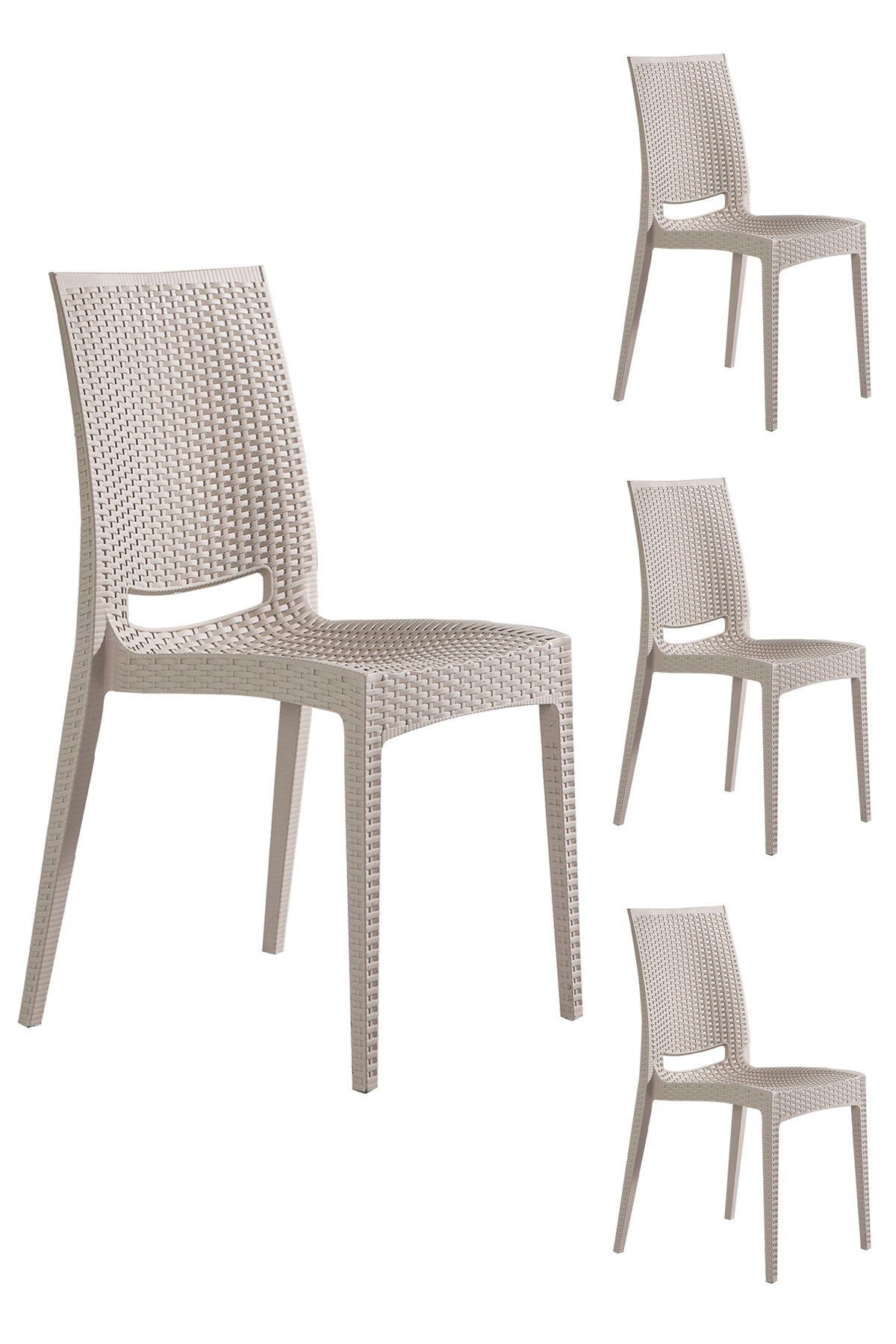 Sandalie 4 Adet Rattan Cappucino Sandalye / Balkon-bahçe-teras